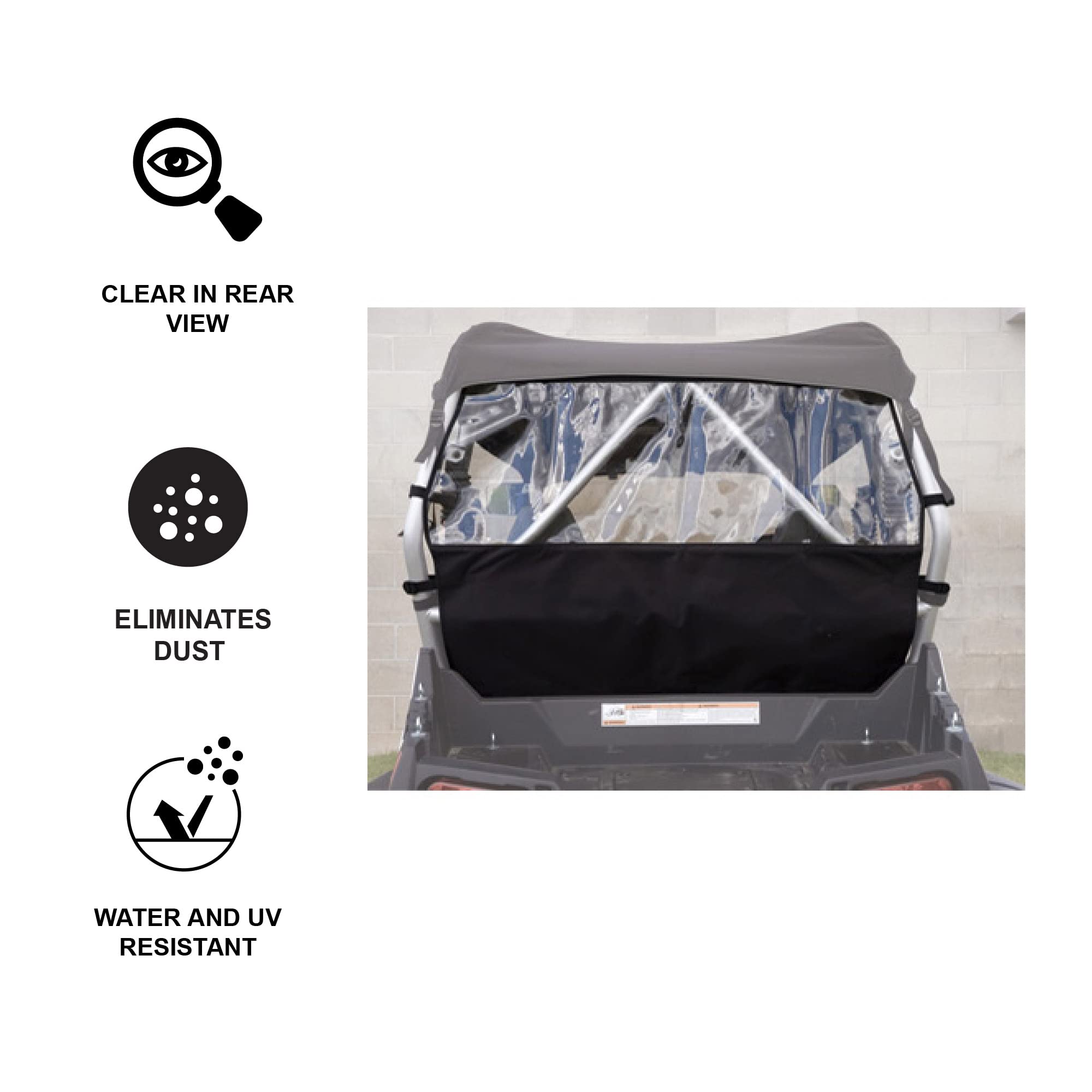 Tusk UTV Rear Window Compatible with Polaris RZR 800 2007-2014