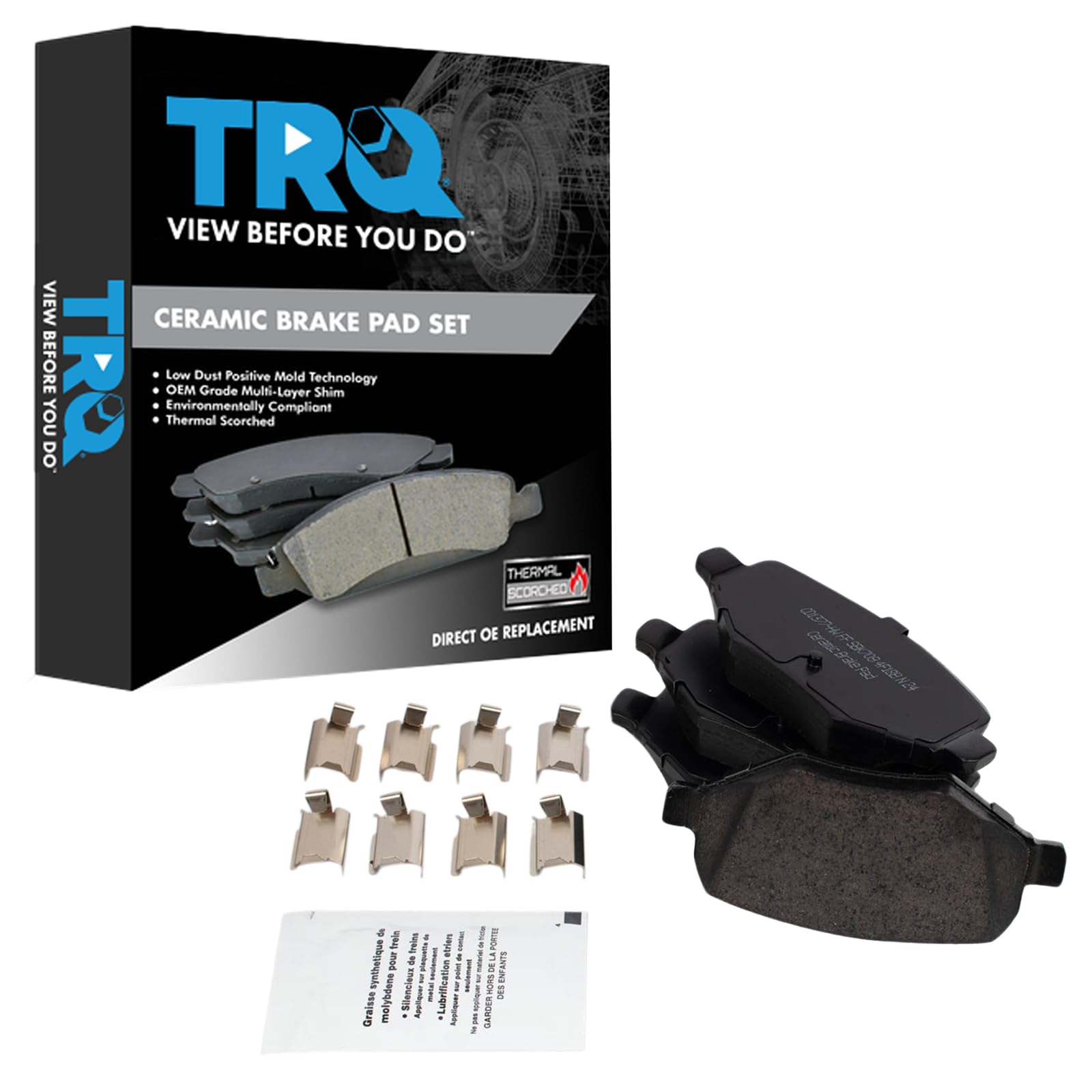 TRQ Rear Brake Pads Ceramic Compatible with 2011-2014 Ford Edge 2011-2019 Explorer 2009-2019 Flex 2013-2019 Police Interceptor U