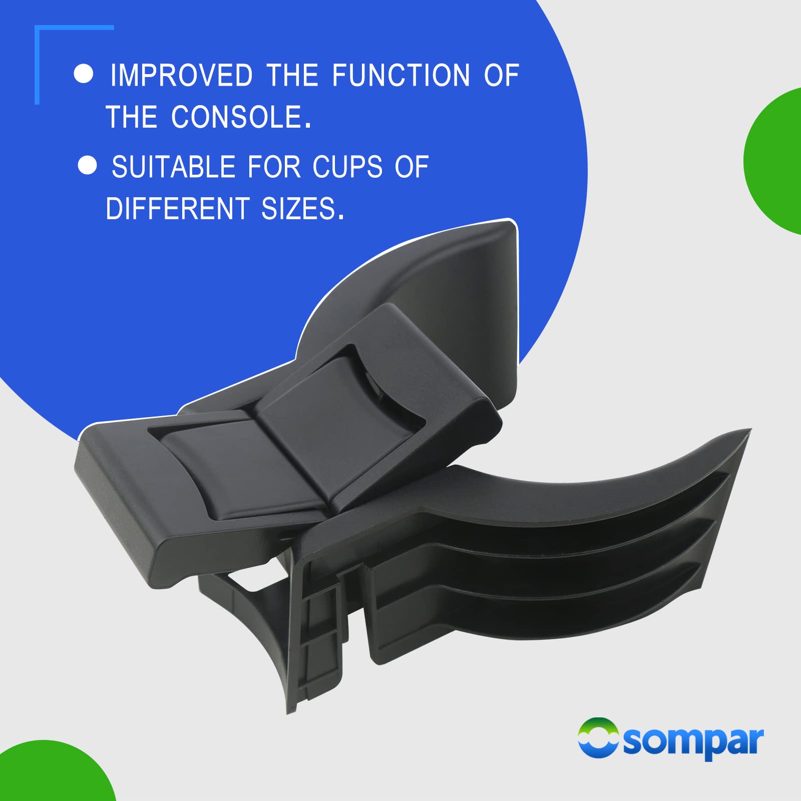 Osompar Console Cup Holder Insert Compatible With 2014-2019 Toyota Highlander Replaces 55618-0E200-C0