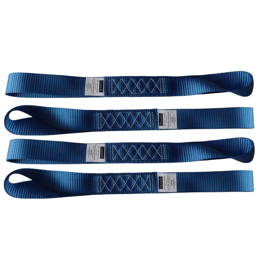Yuoneiy Heavy Duty Soft Loop Tie Down Straps (4Pk) 1.5 Inches 18 Inches 10,000 Lbs Breaking Strength Soft Tie Downs For Motorcyc