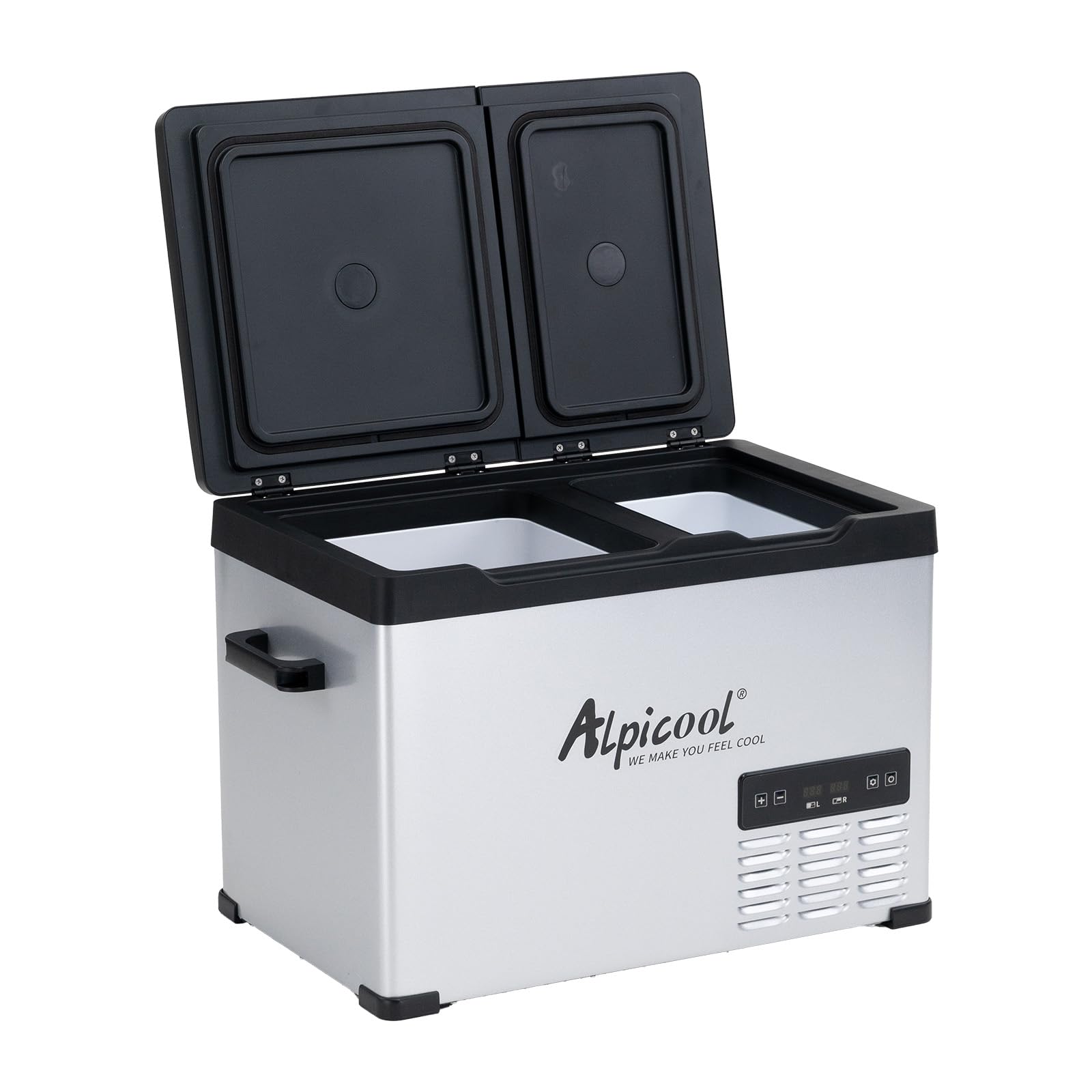Alpicool Chs45 Dual Temperature Control 12 Volt Refrigerator 33 Quart Portable Car Fridge Freezer (-4F~68F) For Truck, Rv, Boat,