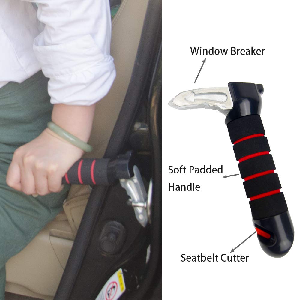 ZipSeven Heavy Duty Portable Car Handle - Black Automotive Assistance Grab Bar for Elderly & Disabled - Standard Size Mobility Aid