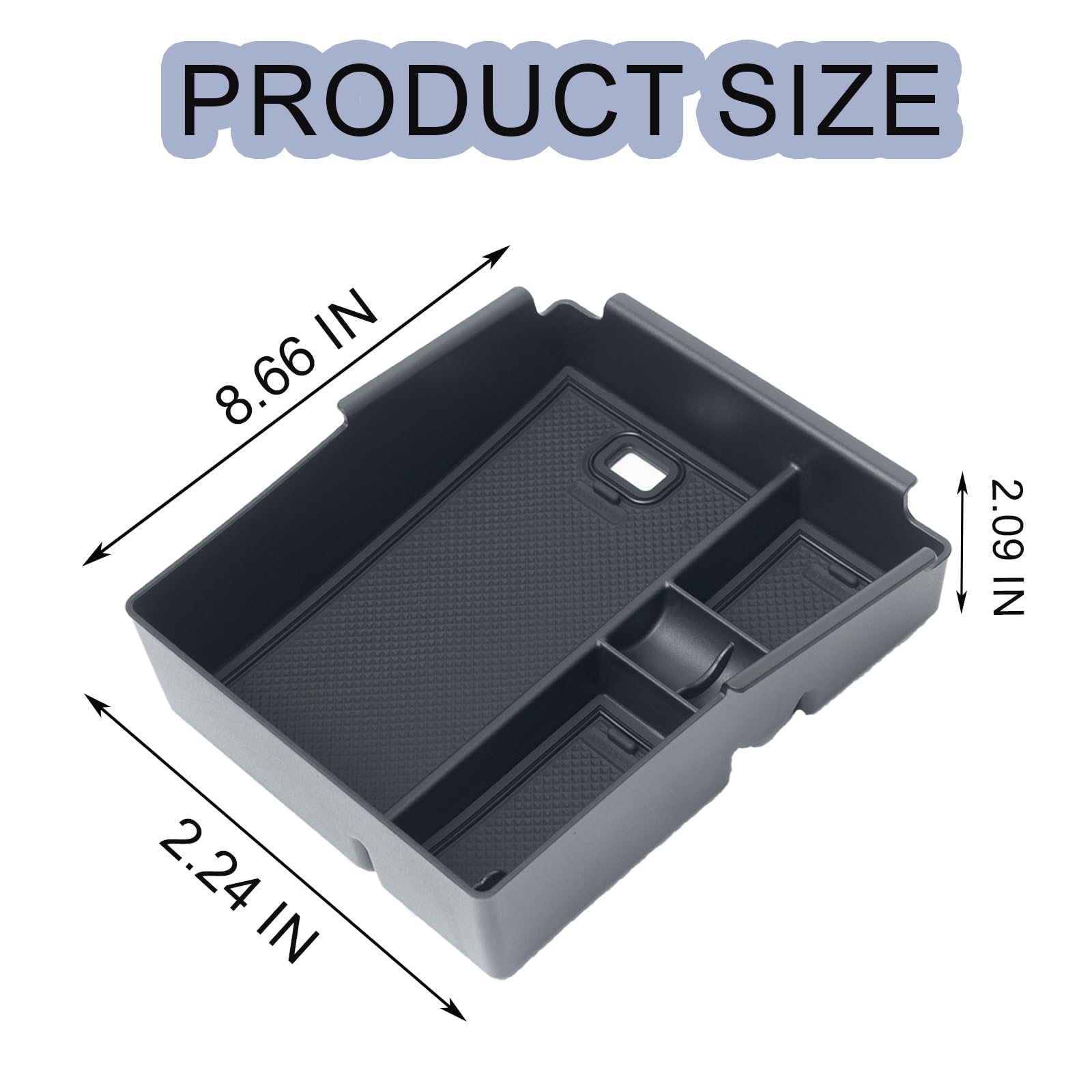 Pimcar Compatible With 2022-2024 Hyundai Tucson Limited/Tucson Hybrid Sel(Automatic Transmission Only)& 2022-2024 Santa Cruz Center Console Organizer Armrest Box Insert Tray Accessories -Black Mat