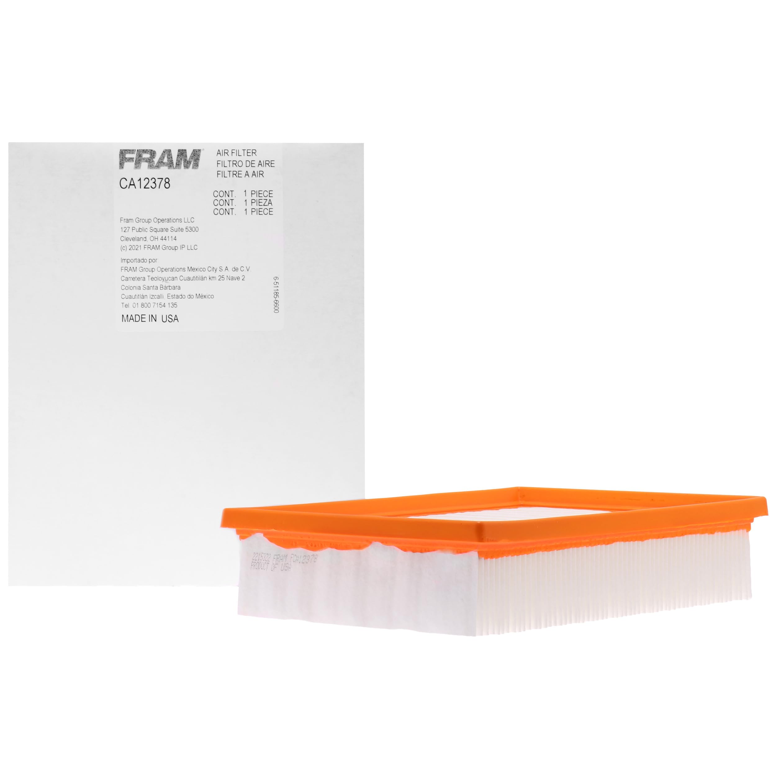 Fram Extra Guard Ca12378 Replacement Engine Air Filter For Select Lexus And Toyota Models, Provides Up To 12 Months Or 12,000 Miles Filter Protection