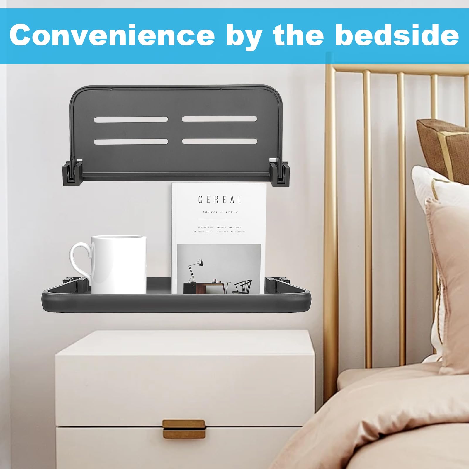 YEXEXINM 2 Pack RV Aluminum Fold-Down Wall Shelf - Wall-Mounted Hidden Foldable Shelf for Compact Camper Storage | Perfect RV Sh