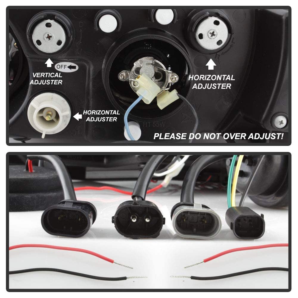 Acanii - For 1996-2002 Bmw Z3 Led Halo Black Housing Projector Headlights Headlamps Assembly, Driver & Passenger Side