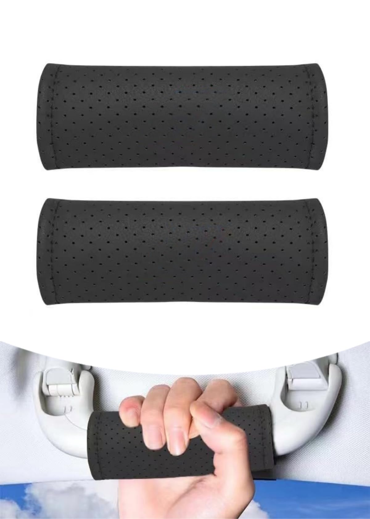 2 Pcs Leather Door Handle Cover Soft Car Handle Protector Compatible with BMW 1 2 3 4 5 6 7 Series X1 X2 X3 X4 X5 X6 Interior Ac