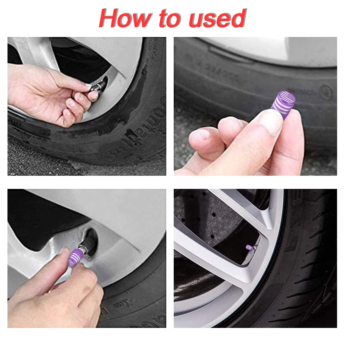 American Flag Tire Valve Stem Caps, 8 Pcs Anti-Theft Premium Metal Rubber Seal Tire Valve Caps, Universal Fit For Cars, Suvs, Bi