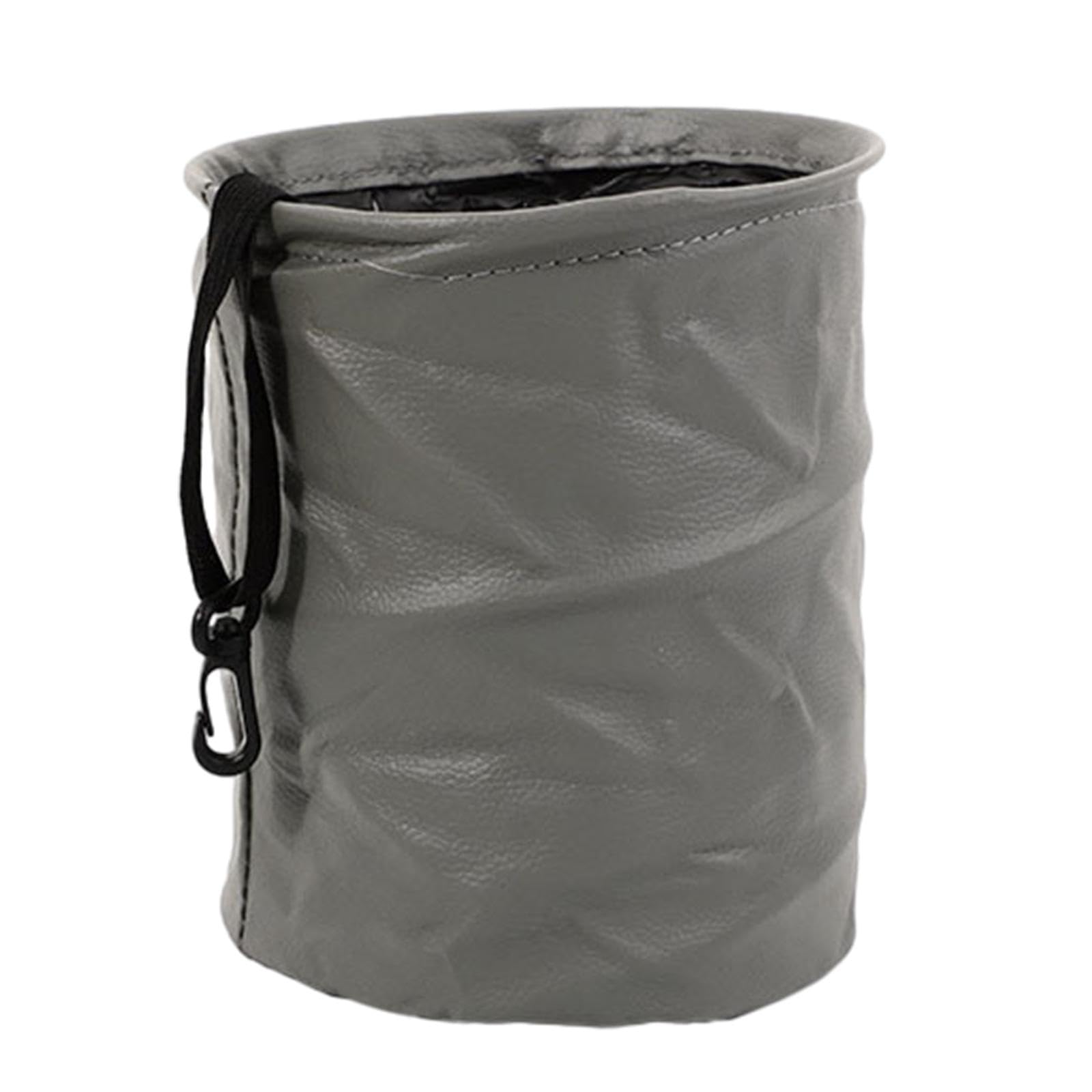 SAZ DEKOR Folding Car Trash Can Scratch Resistant Auto Accessories Hanging Garbage Bin Gray