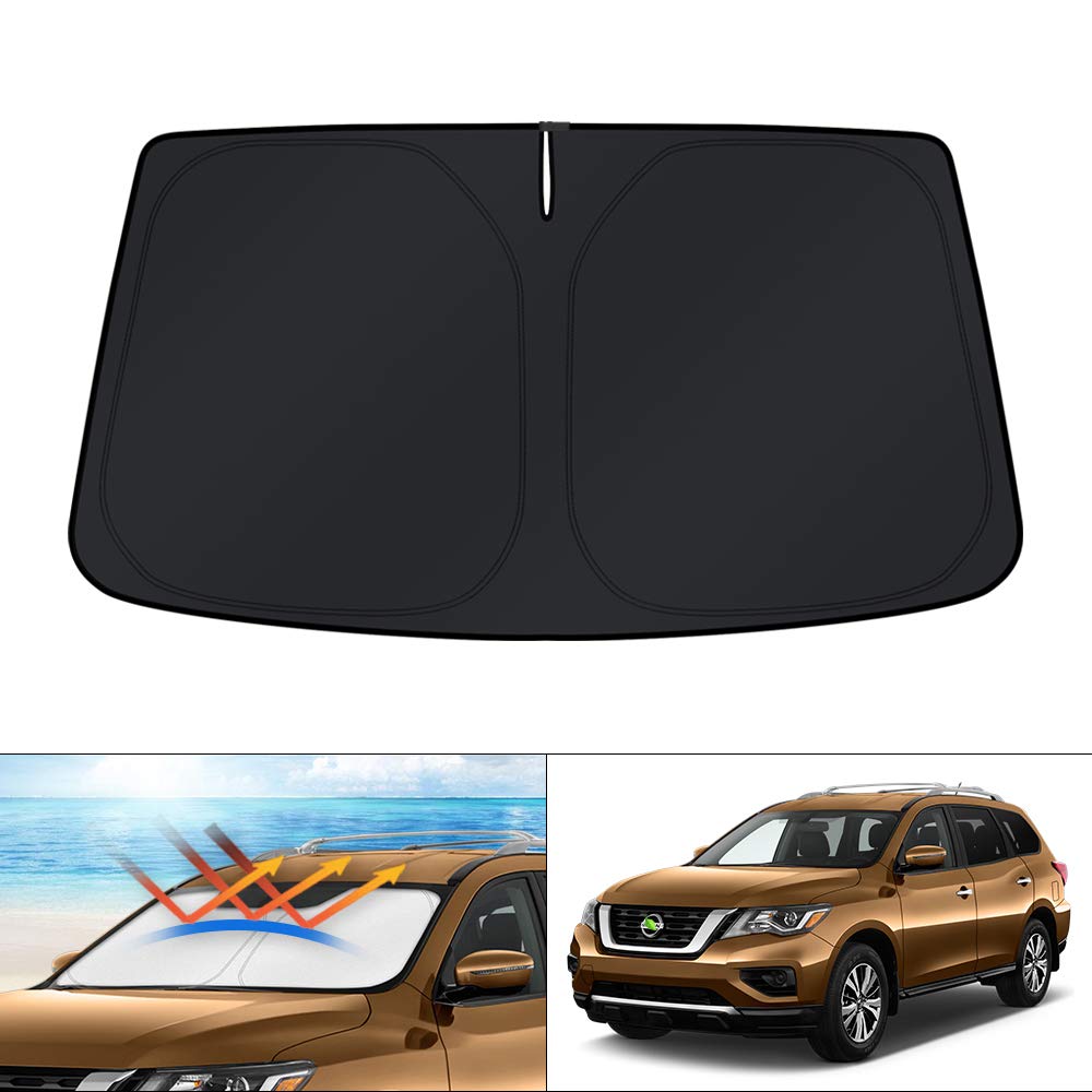 KUST Windshield Sun Shade for 2013-2020 Nissan Pathfinder Accessories Sunshade Window Sun Protector Foldable Block UV Rays Keep 