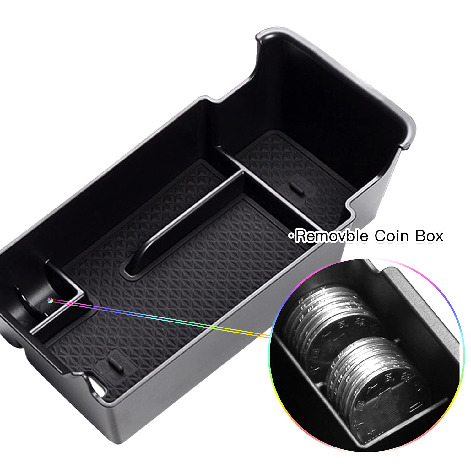 SKTU 2021 2022 2023 Buick Envision Center Console Organizer Insert ABS Black Materials Tray Buick Envision 2022 2023 Accessories