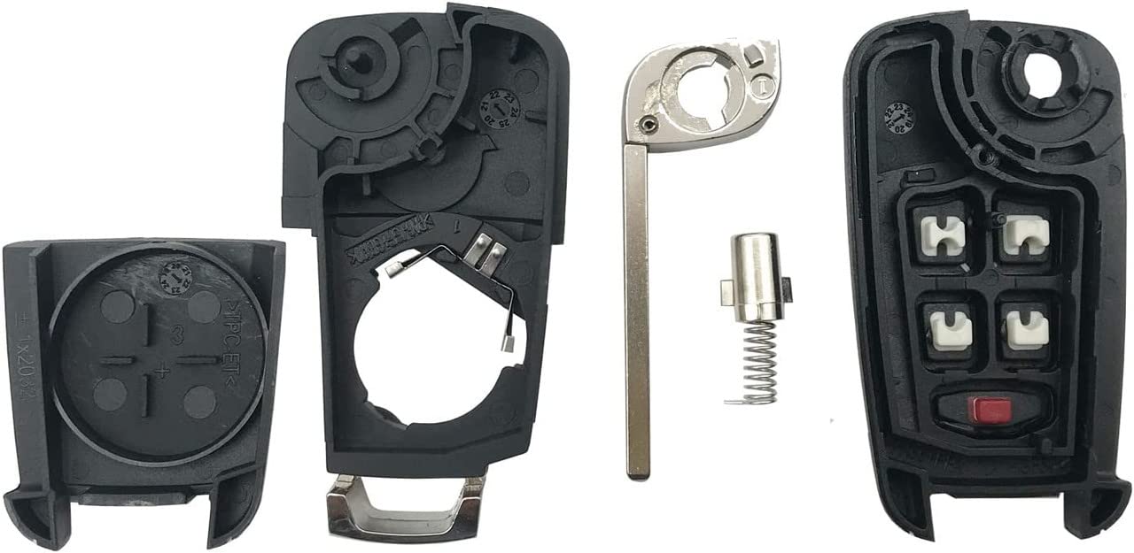 Horande 5-Button Key Fob Cover Case for Chevy Malibu, Cruze, Camaro, Volt, Equinox, Sonic - Keyless Entry Shell OHT01060512