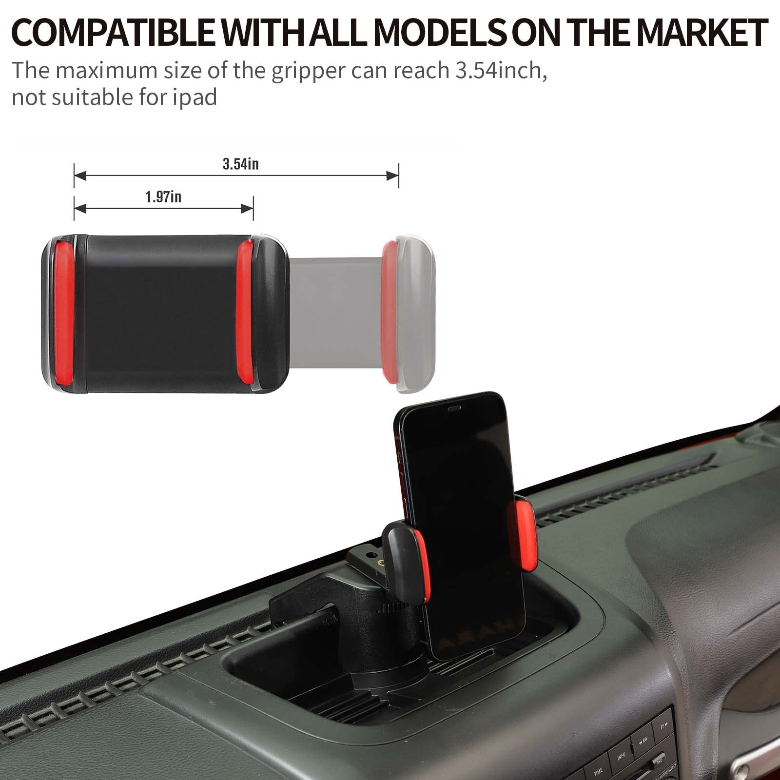 Voodonala for Jeep JK Phone Holder with Storage Cell Phone Central Dash Phone Mount with Storage Bin for 2011-2018Jeep Wrangler