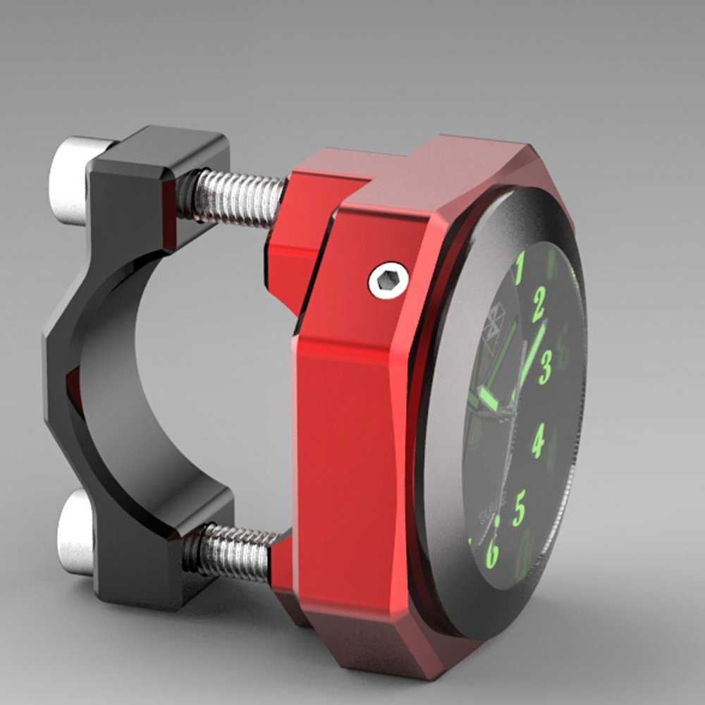 Perfectech Waterproof 7/8''- 1 1/8'' Handlebar Luminous Dial Motorcycle Clock for Dirt Bike Motocross Yamaha Kawasaki Honda Suzu