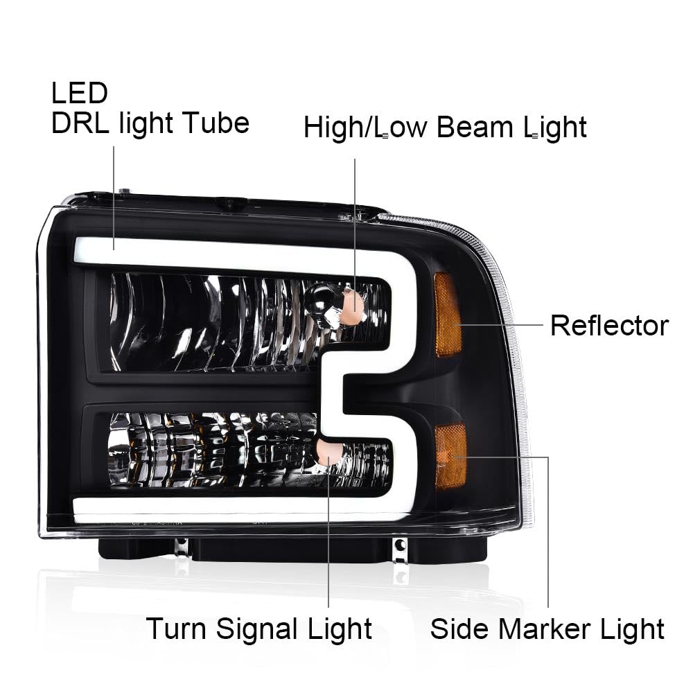 Pit66 Led Headlights, Compatible With 2005-2007 Ford F250 F350 F450 F550 Super Duty/ 2005 Ford Excursion,(Not Fit Sealed Beam He