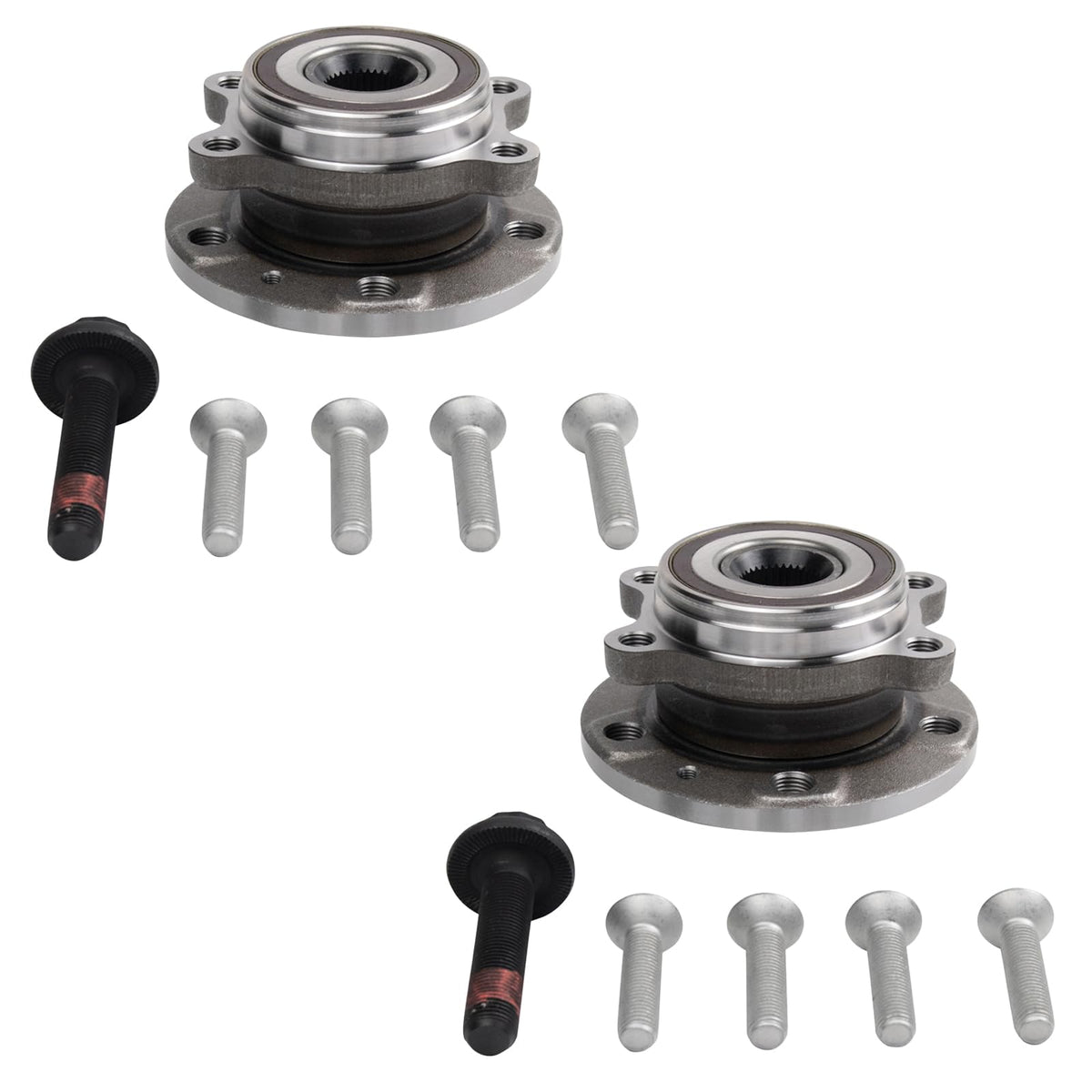 Trq Wheel Hub & Bearing Assembly Pair W/Hardware Kit For Tt Golf Passat Jetta