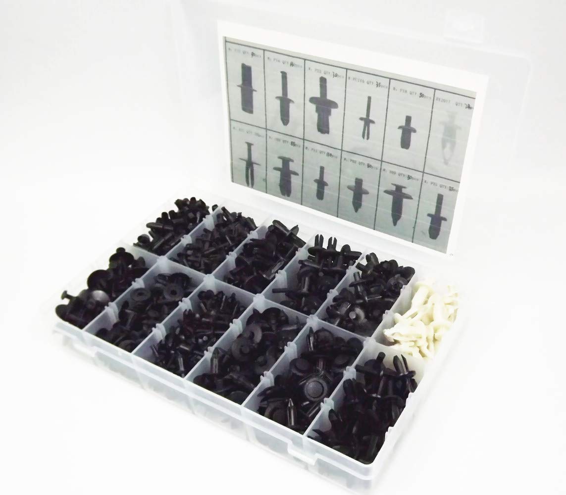 690-Piece Car Automotive Push Pin Rivet Trim Clip Panel Body Interior Assortment Retainer Assortment Clips