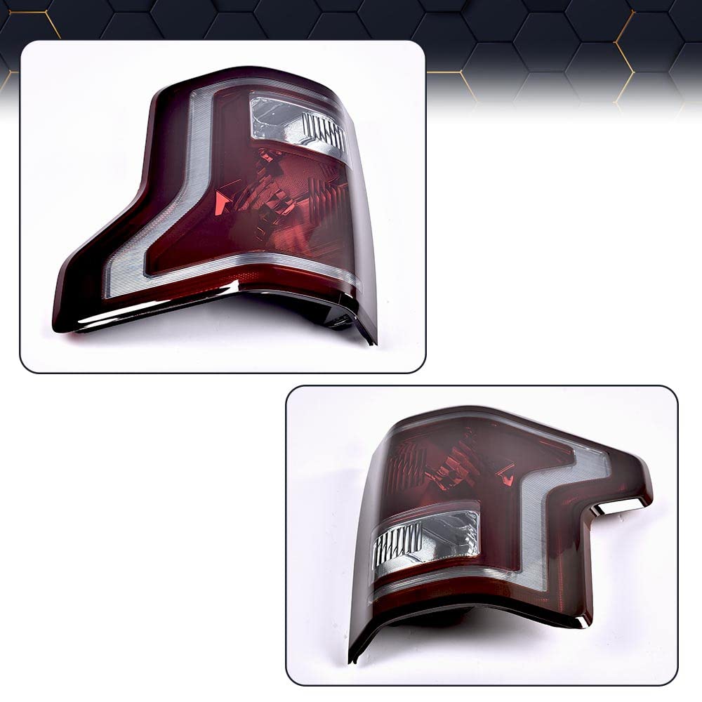 Pit66 Tail Lights Compatible With Ford F150 2015-2017 Smoky Lens Rear Lights Brake Lamps Drive & Passenger Side ?Fl3Z13405A-Pfm,