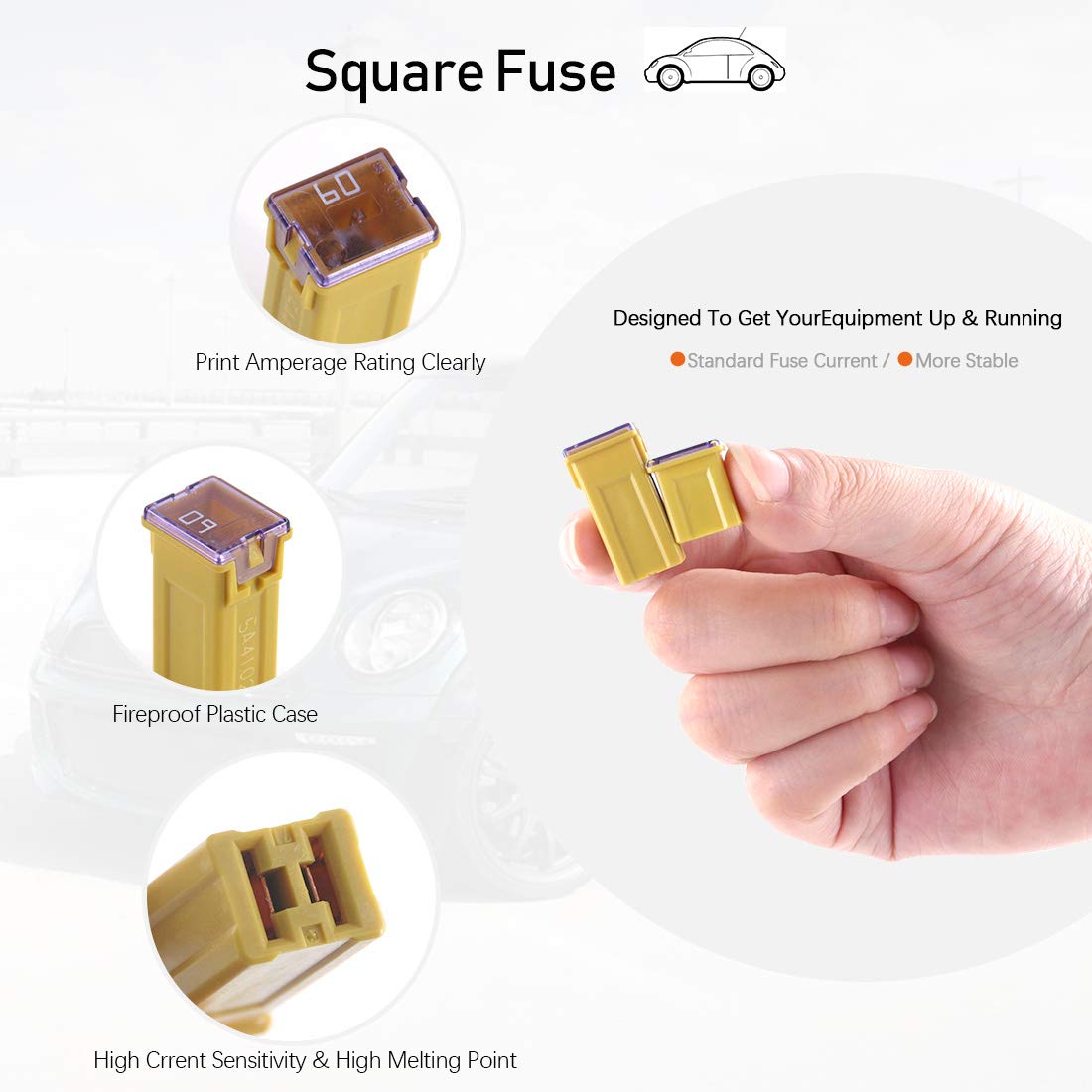 Rustark 250pcs US Grade Automotive Fuses Assortment Kit Standard & Mini Car Blade Fuses, Low and Tall/STD Profile Box Shaped Ass