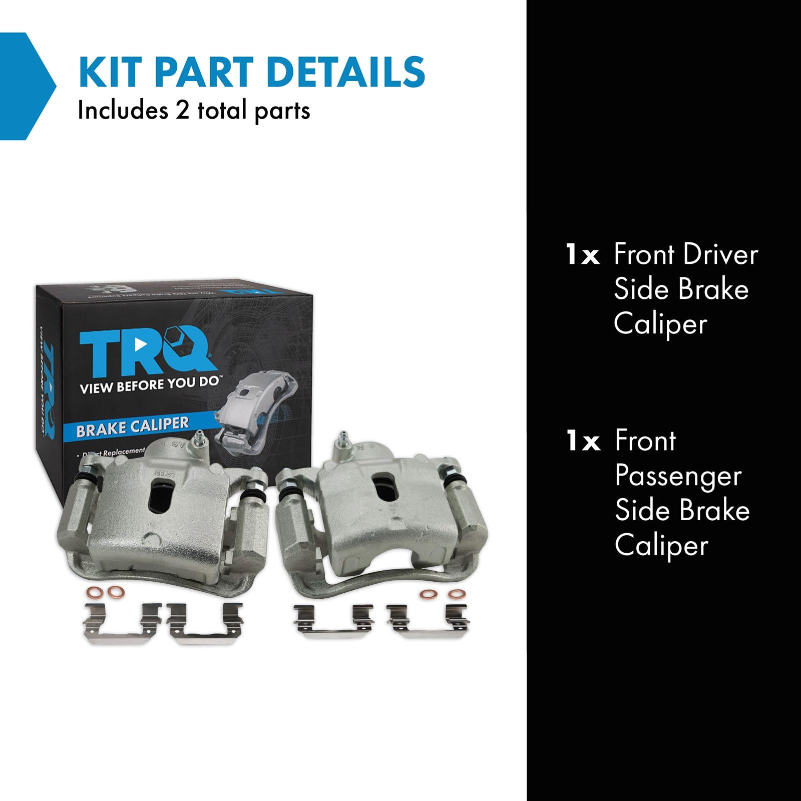 Trq Front Brake Caliper Set Compatible With 2013-2016 Hyundai Veloster