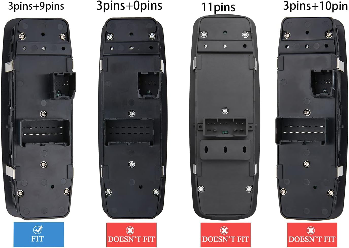 Zapsots Master Power Window Switch For 2012-2015 Chrysler Town & Country,12-15 Dodge Grand Caravan,13-15 Dodge Ram 1500 2500 Front Left Driver Side Control Switches.68110867Ab(Green Light).3+9 Pins