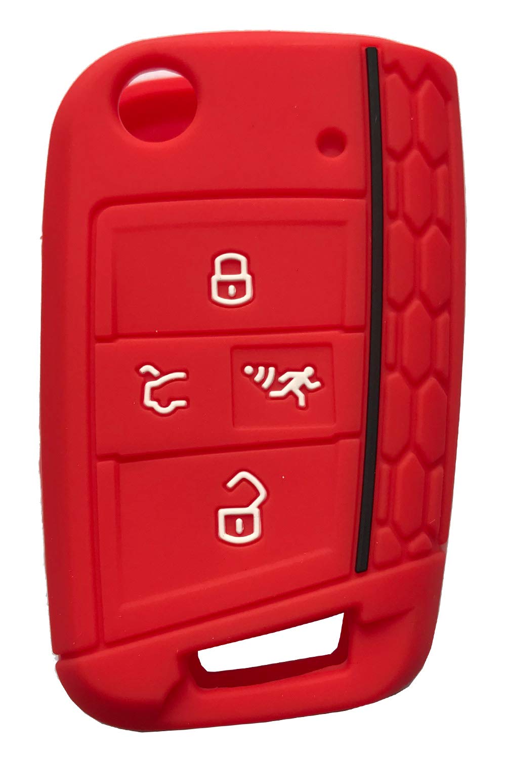 Horande 4 Button Silicone Key Cover Case Remote Fob Protector Fit For Vw 2016-2017 Golf Polo Gti 2018 2019 Tiguan Keyless Entry