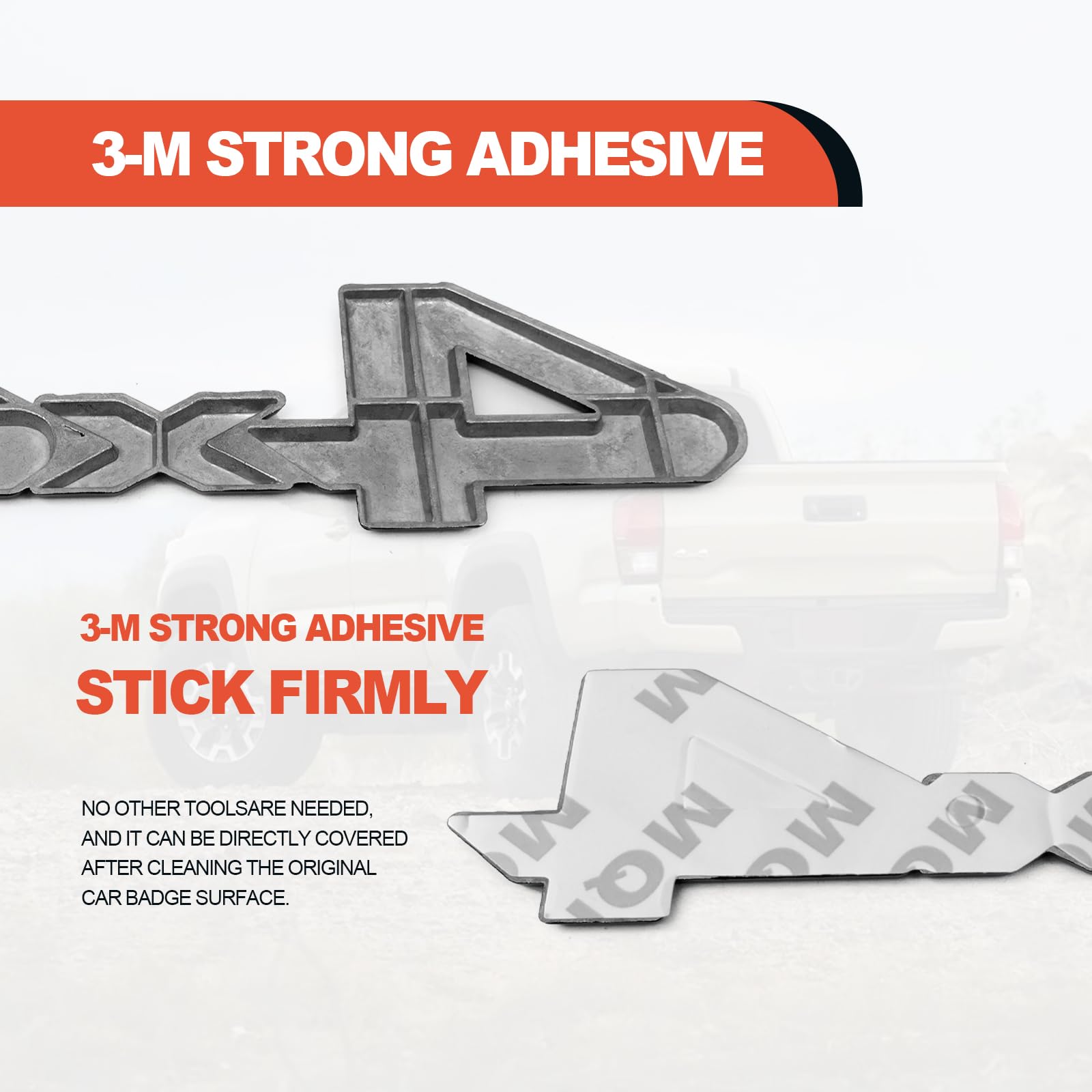 Universal 4X4 Emblem Badge 3D Logo, Full Coverage 3/M Adhesive Compatible With 4Run|Tac|Tun Suv Truck Pickup Model 3D Raised Abs 4X4 Badge, 3D Metal Matte Black Logo Trunk Badge (Matte Black)