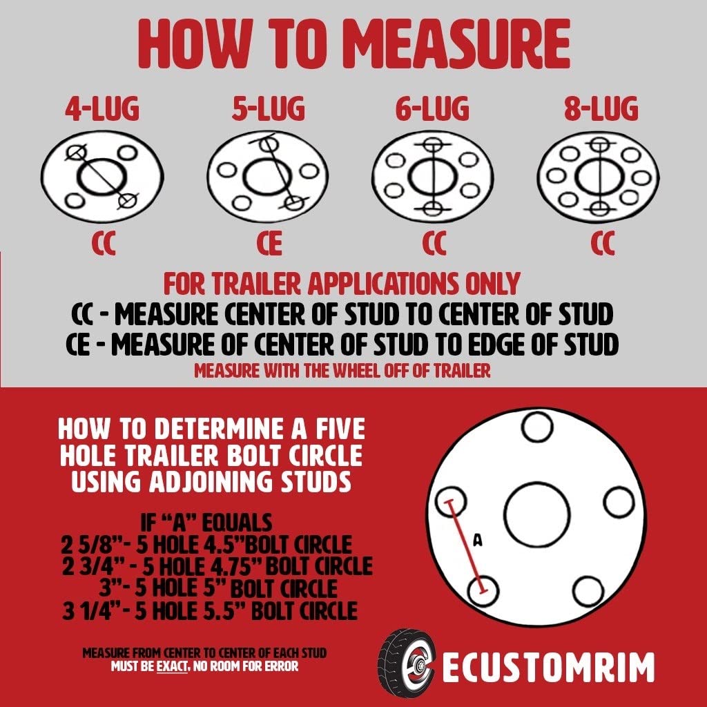 Ecustomrim 2-Pack Trailer Tire Rim 4.80-12 12 In. Load Range C 5 Lug Galvanized Spoke Wheel - 2 Year Warranty W/Free Roadside