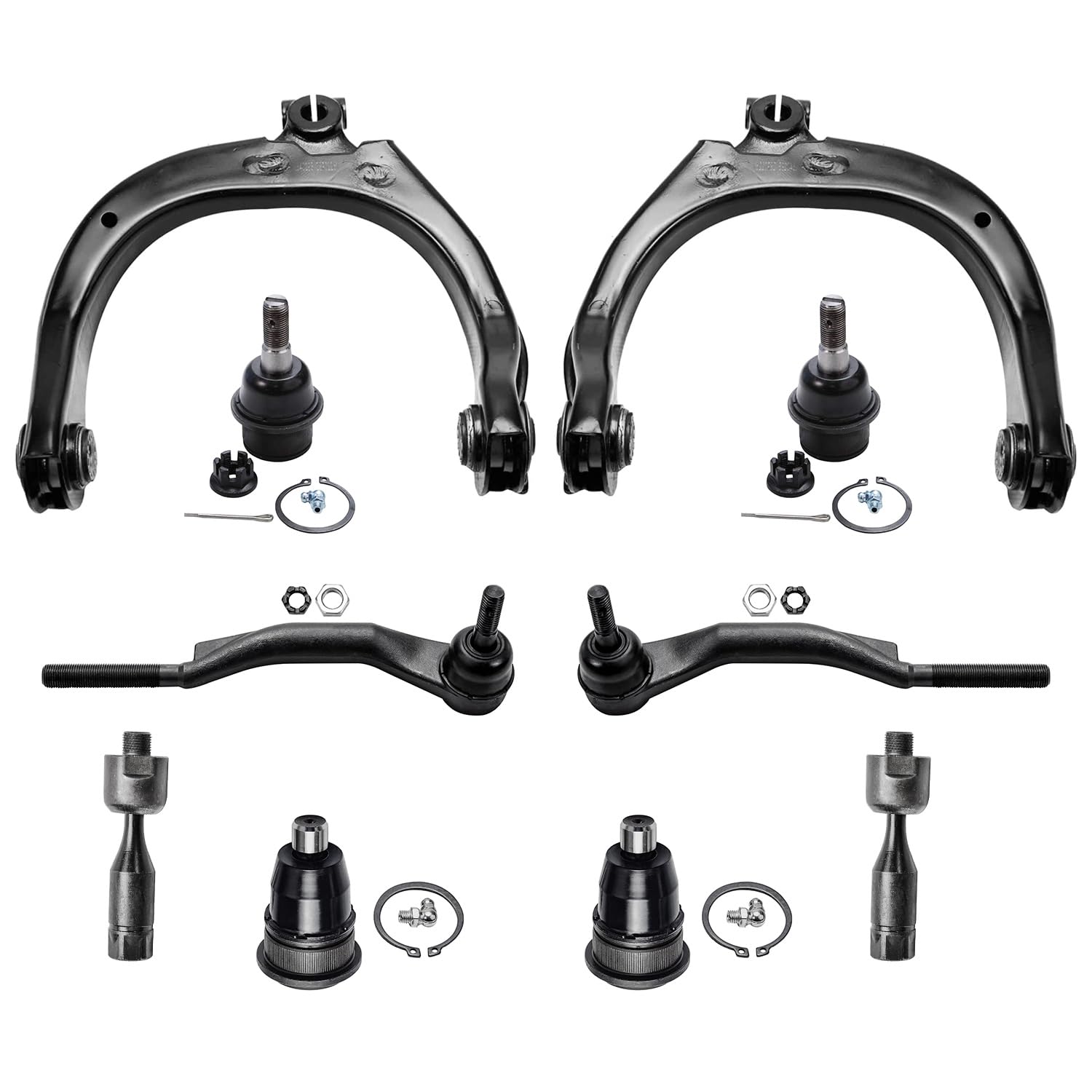 Detroit Axle - 10pc Front Suspension Kit for 2002-2009 Chevrolet Trailblazer GMC Envoy 2003 2004 2005 2006 2007 2008 Upper Contr
