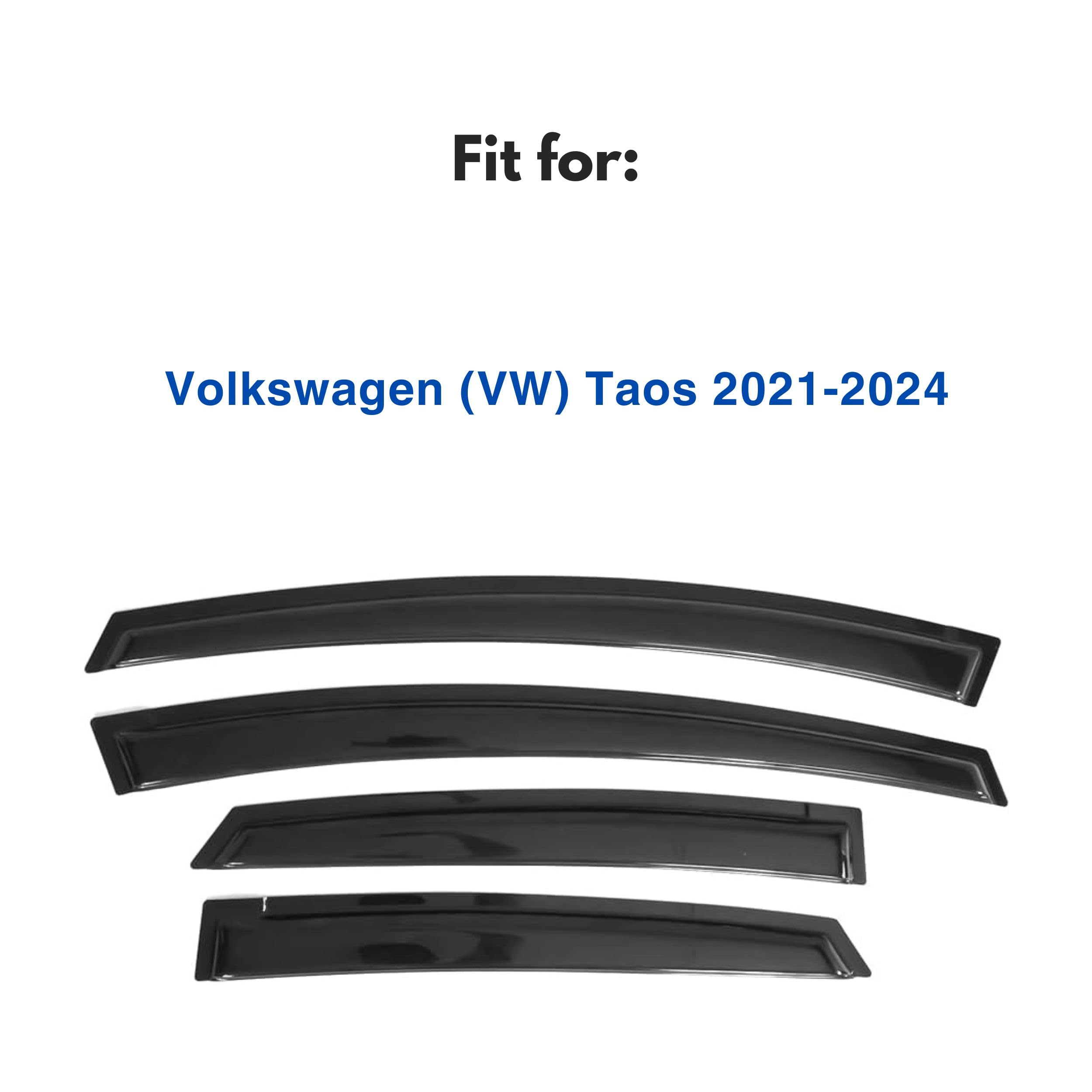 Ig Window Visor For Volkswagen (Vw) Taos 2021-2024, Rain Guard Tape-On Extra Durable Sun Wind Side Vent Window Deflector, 2021 2