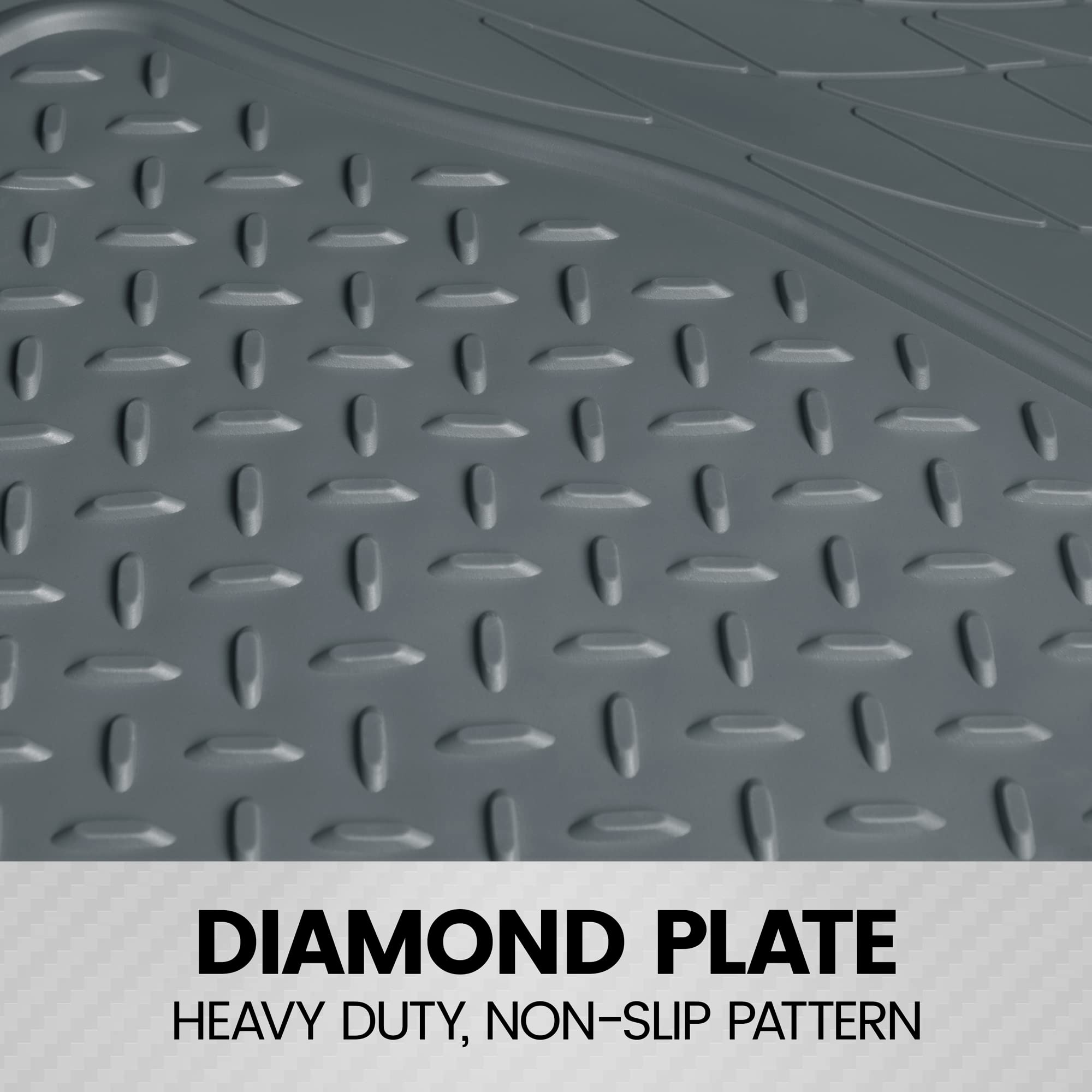 BDK Heavy Duty Rubber Cargo Mat Liner - All-Weather Trunk Protection, Trim-to-Fit Design for Cars, SUVs, Vans & Trucks - Non-Slip, Waterproof, Durable Cargo Floor Liner - 46&quot; x 56.75&quot; x 0.25&quot; - Gray