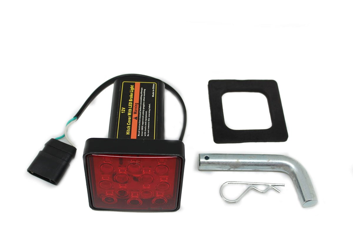 Maxxhaul 70429 Trailer Hitch Cover With 12 Leds Brake Light, Black, 2 Inch