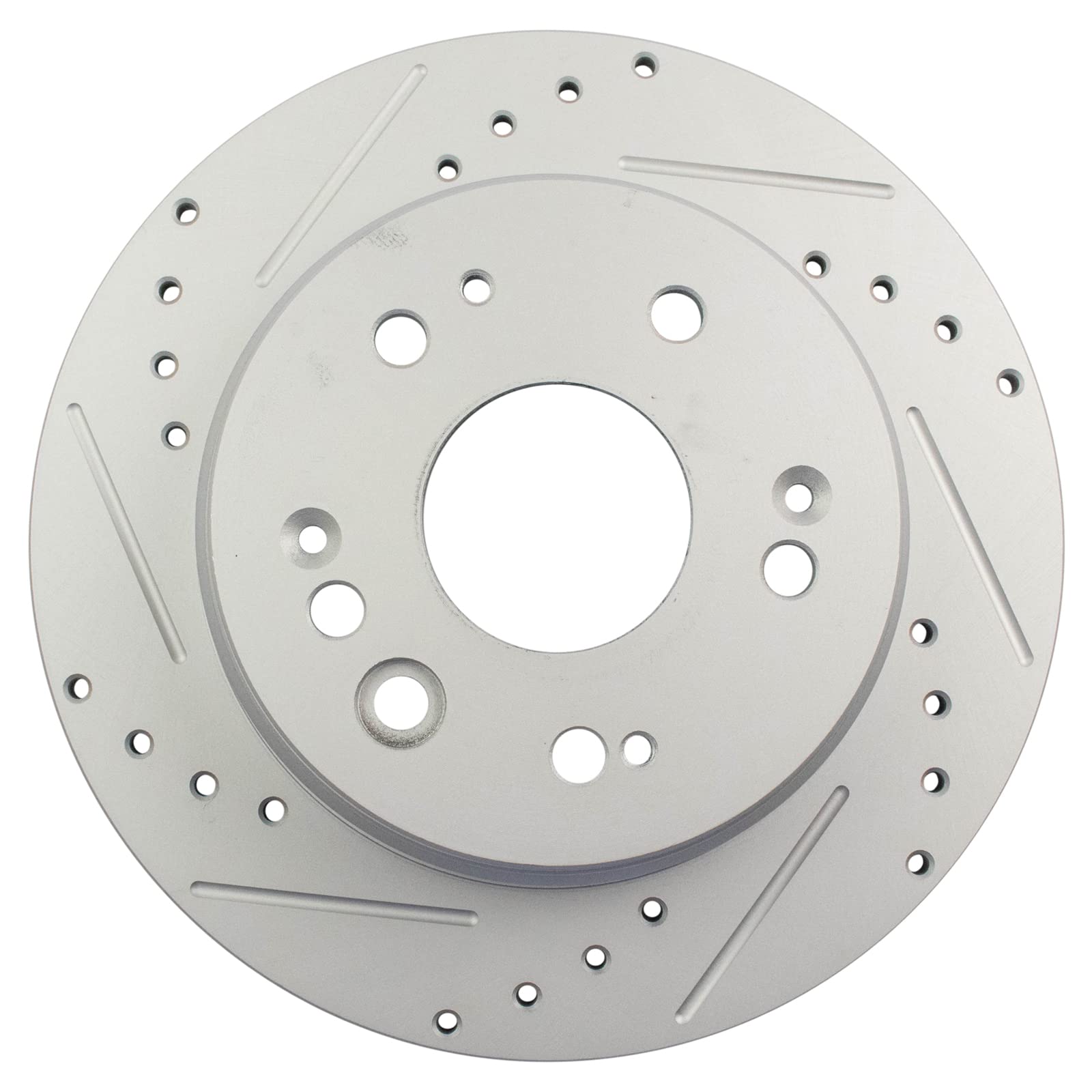Trq Rear Performance Brake Rotors Set Premium G-Coated Cross Drilled & Slotted Compatible With 2002-2004 Honda Cr-V