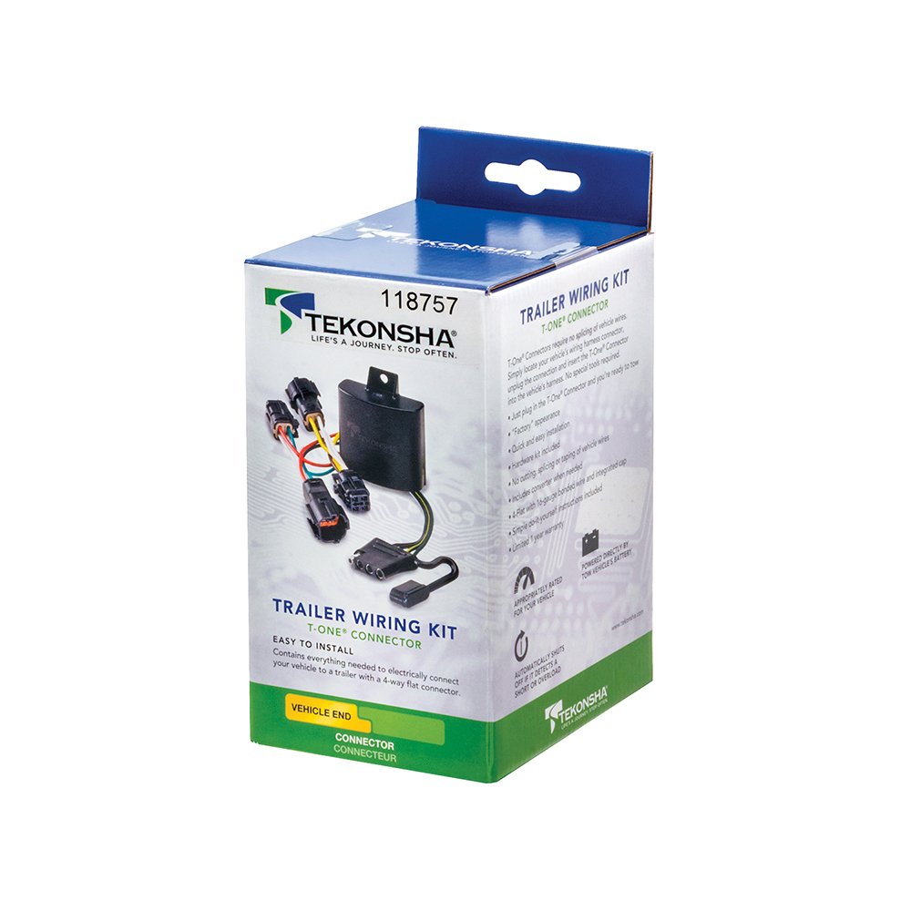 Tekonsha 118757 T-One Connector Assembly With Upgraded Circuit Protected Modulite Hd Module , Black