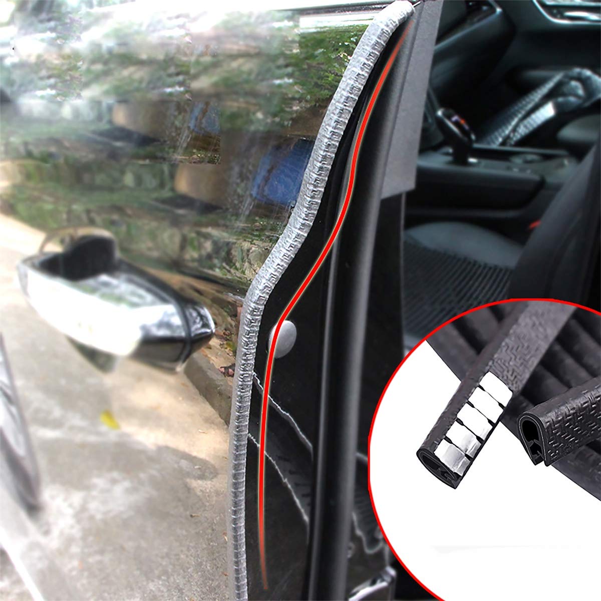 33Ft(10M) Long Car Door Edge Guards,U Shape Edge Trim Rubber Seal Protector Rubber Car Door Protector Car Protection Door Edge Anti-Collision Rubber Clips Fit For Most Car| Black |