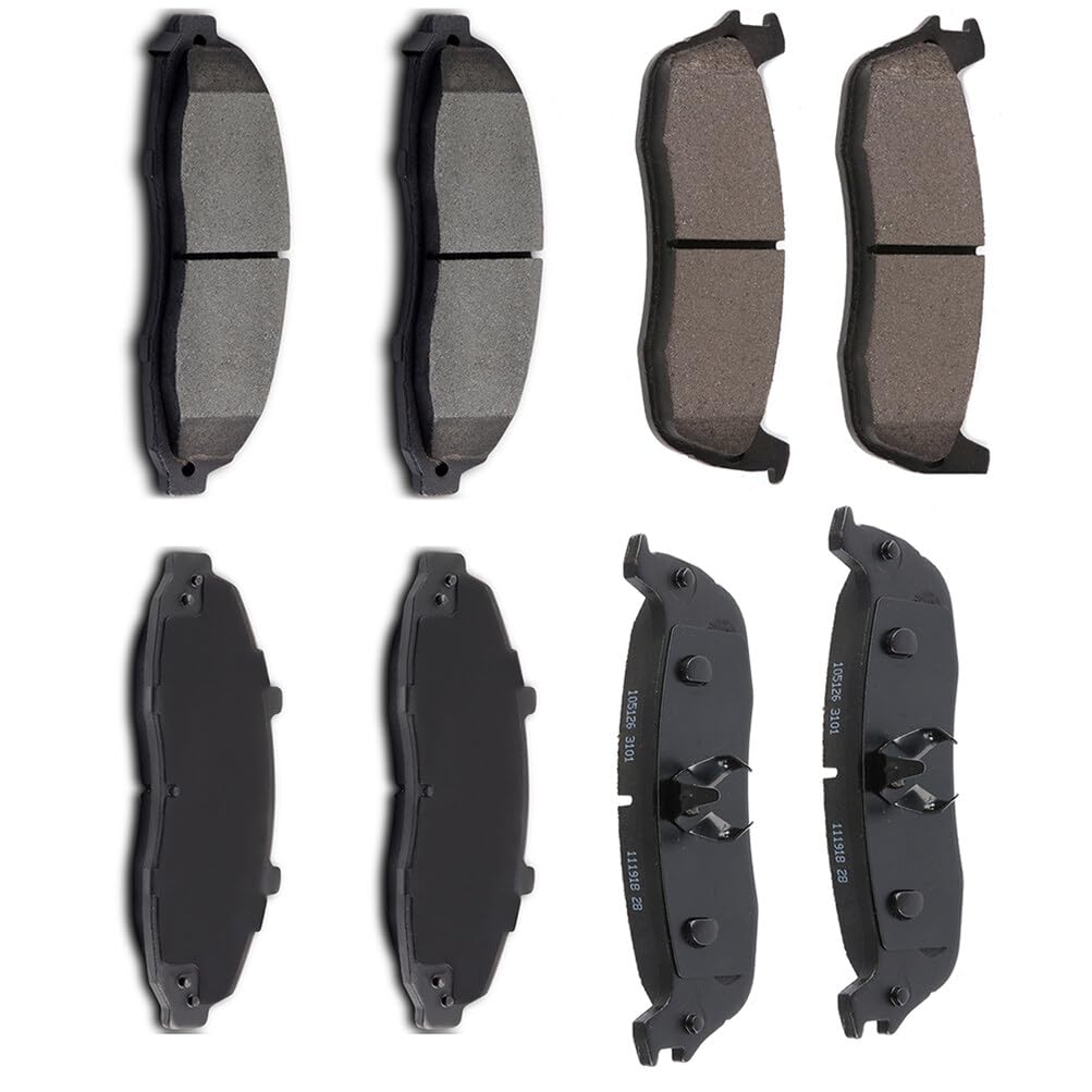 Automuto 8Pcs Front & Rear Semi-Metallic Disc Brake Pads Set D879 D679 For Ford For F-150 1999-2003,For Lincoln Blackwood 2002