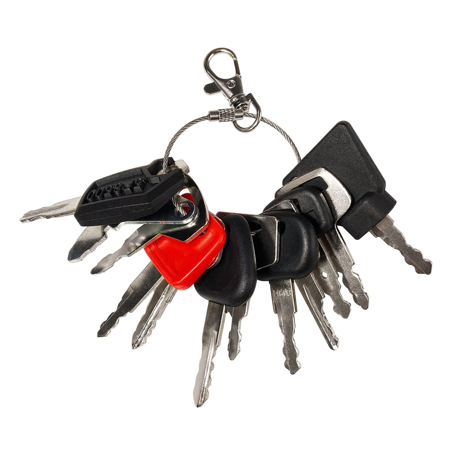 Keypower (12) Heavy Construction Equipment Ignition Key Set, For Caterpillar Case Jd Hyster Komatsu Hitachi Jcb Takeuchi Kubota