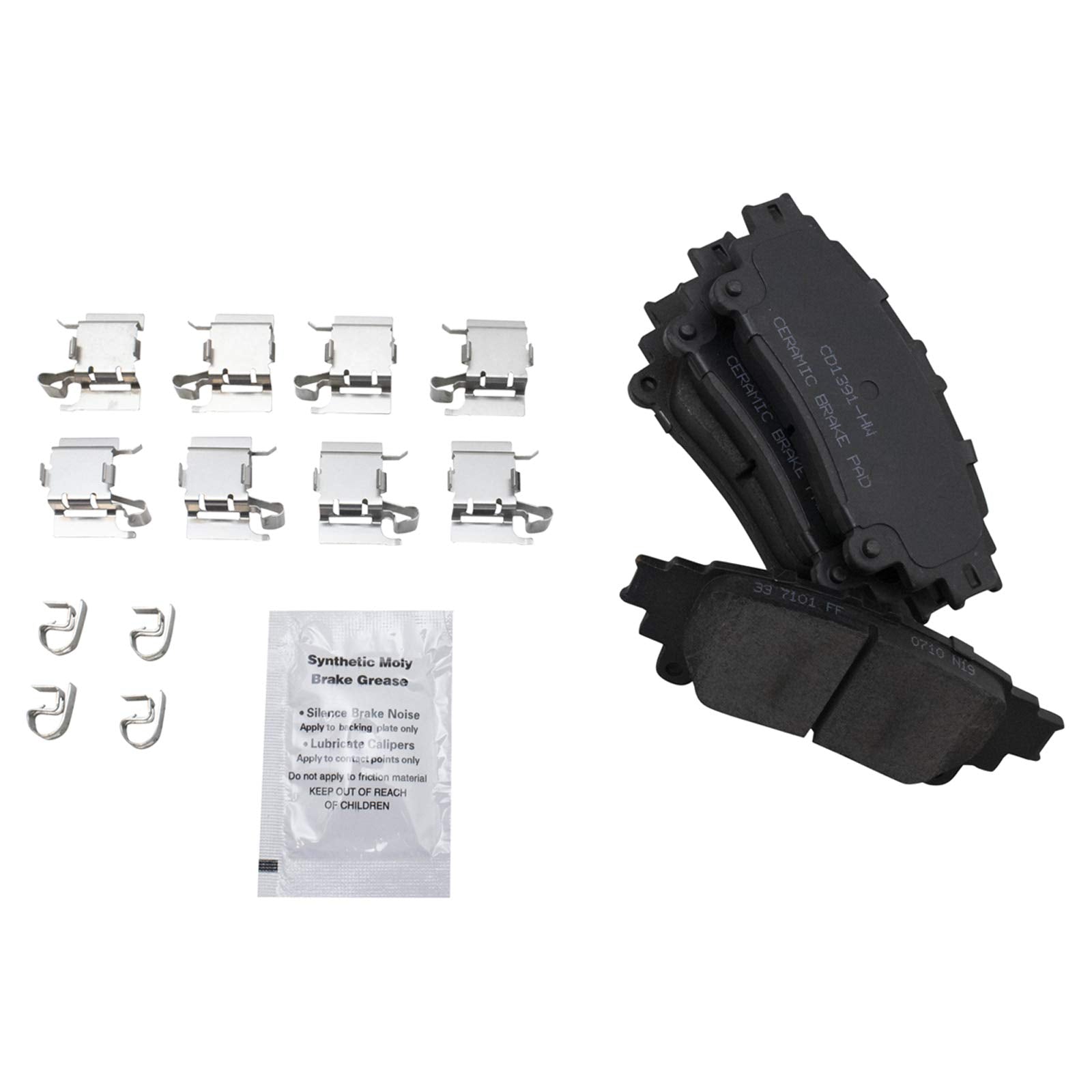 Trq Rear Brake Pad & Rotor Kit Brake Pads Brake Rotor Ceramic Solid Premium G-Coated Compatible With 2014 Toyota Highlander