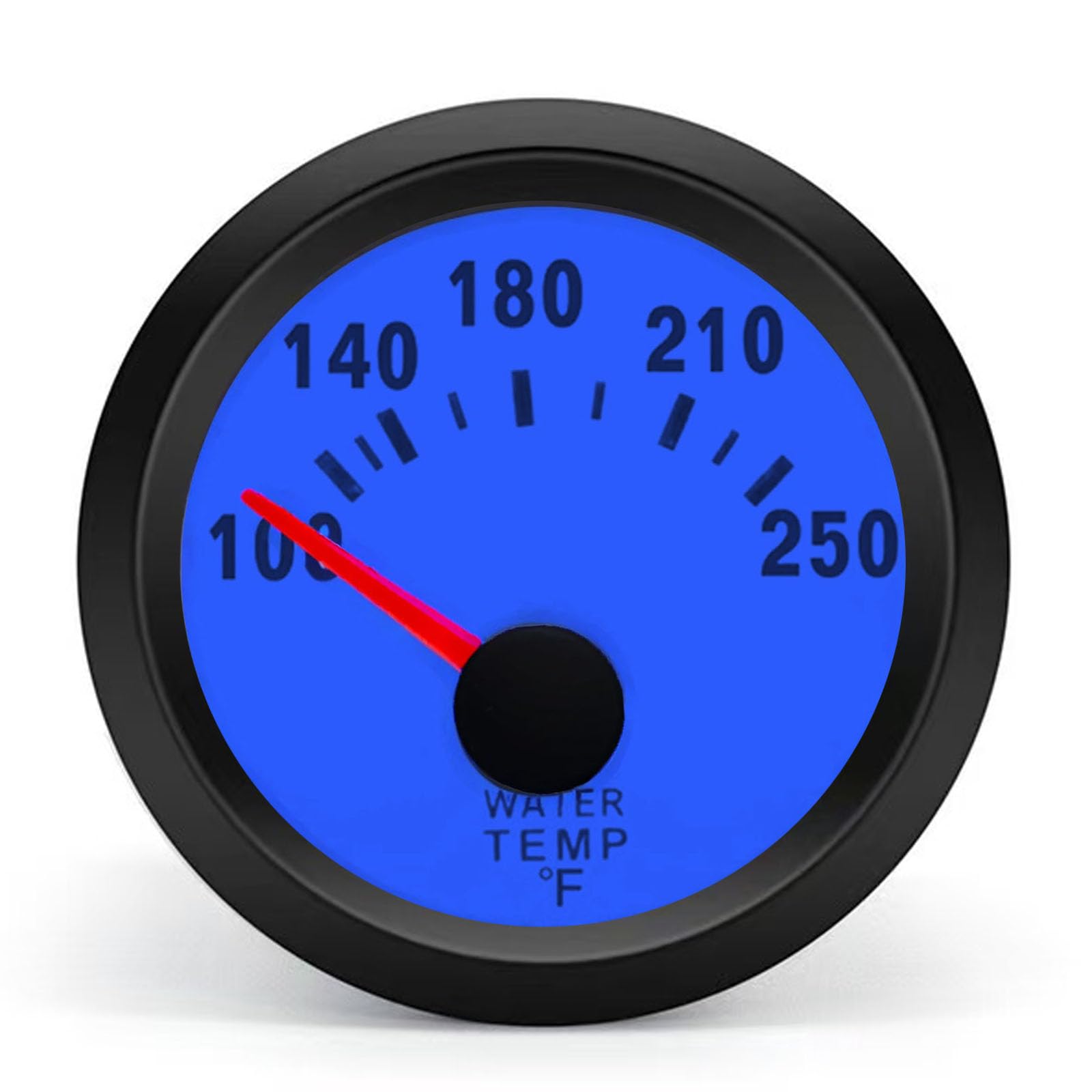 BYYOUIV 2'' Universal Water Temp Gauge, 100-250? Blue LED Backlit DC 12V Thermometer Kit for Car/Boat/Truck/Motorcycle