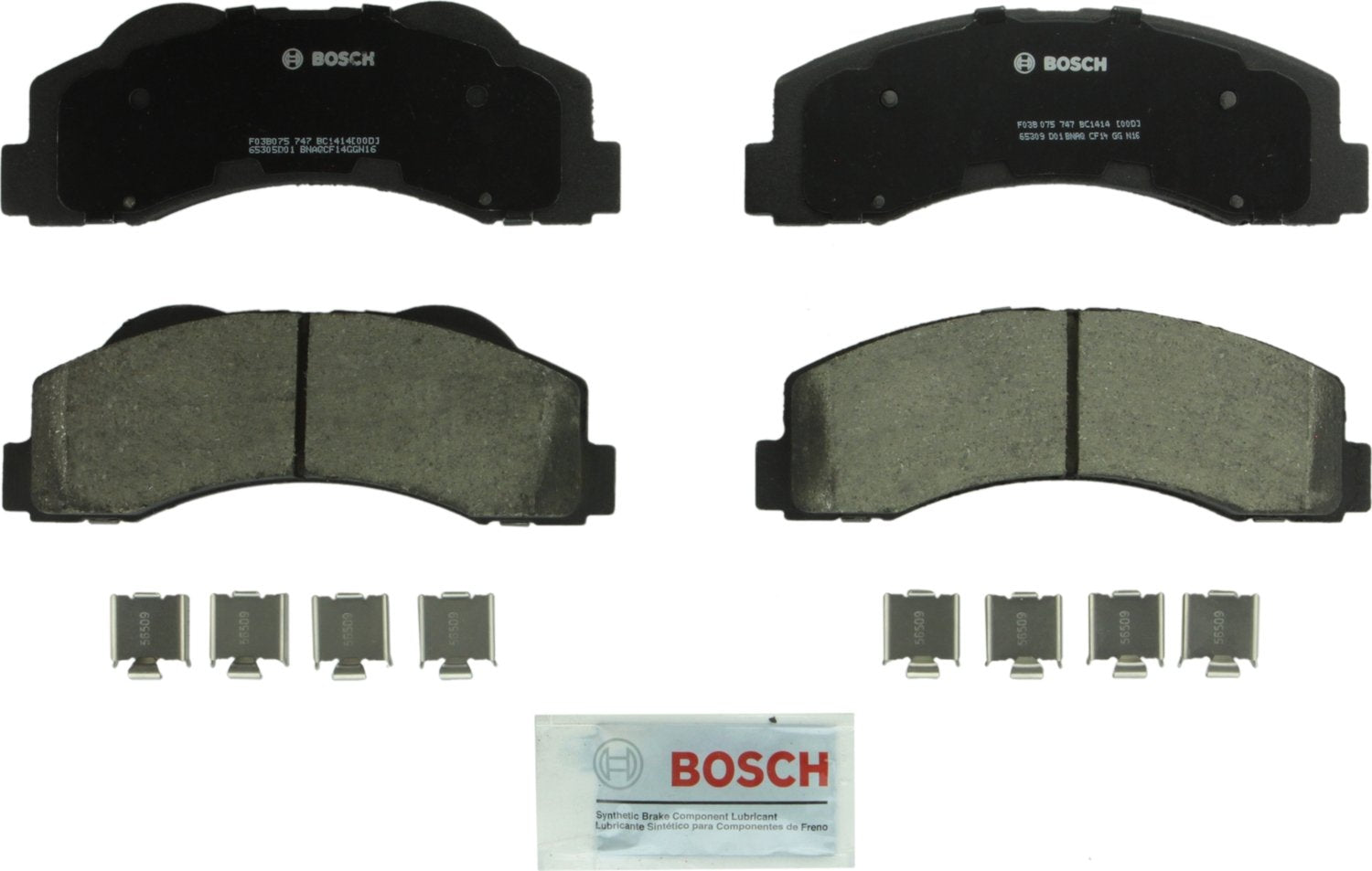 Bosch Bc1414 Quietcast Premium Ceramic Disc Brake Pad Set - Compatible With Select Ford Expedition, F-150; Lincoln Navigator; Front