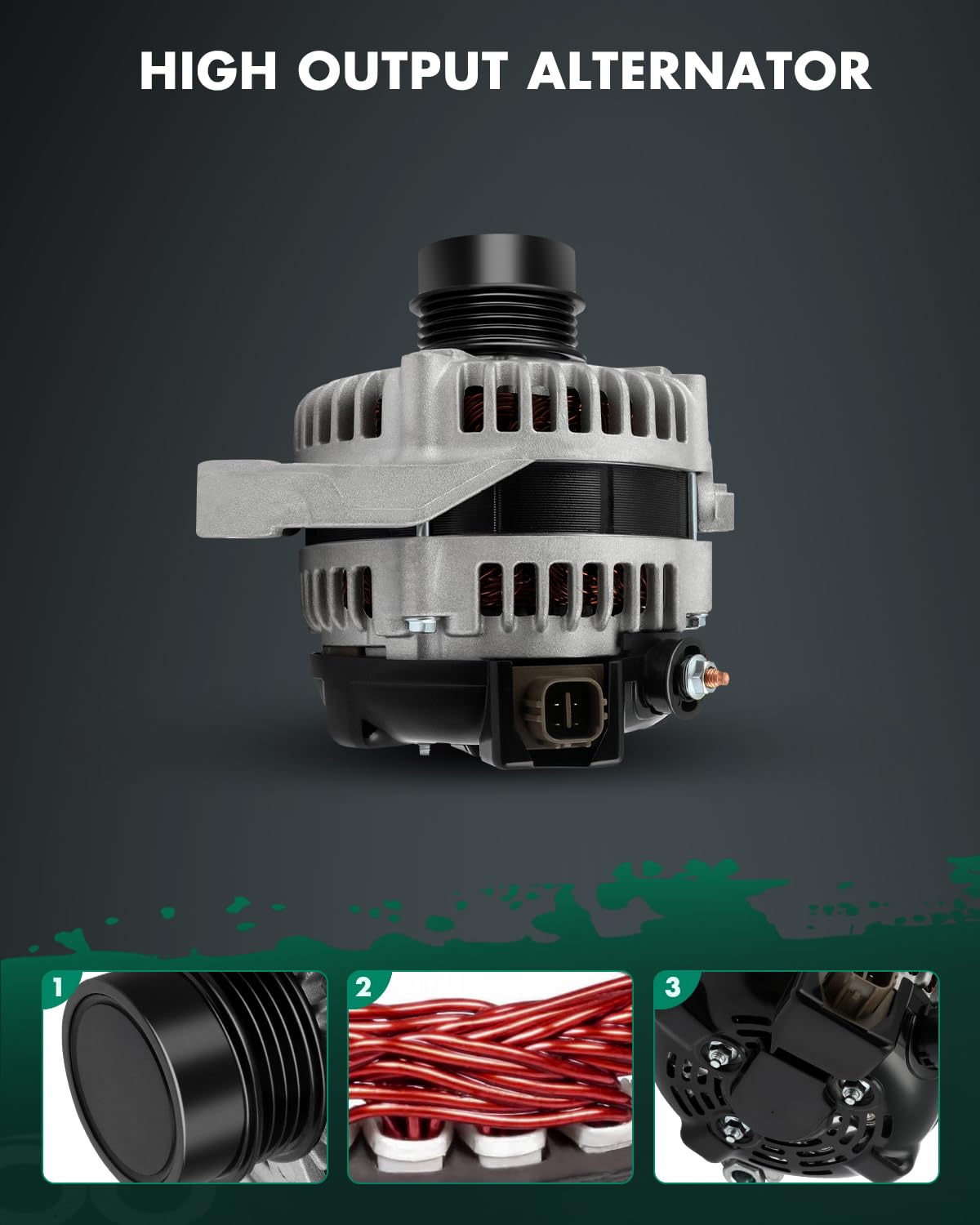 SCITOO Alternator 11402 Fit for Toyota Camry 2012-2015 for Toyota Rav4 2009-2012 104210-2270 210-0722 12V 100Amp CW SD6 Pulley C