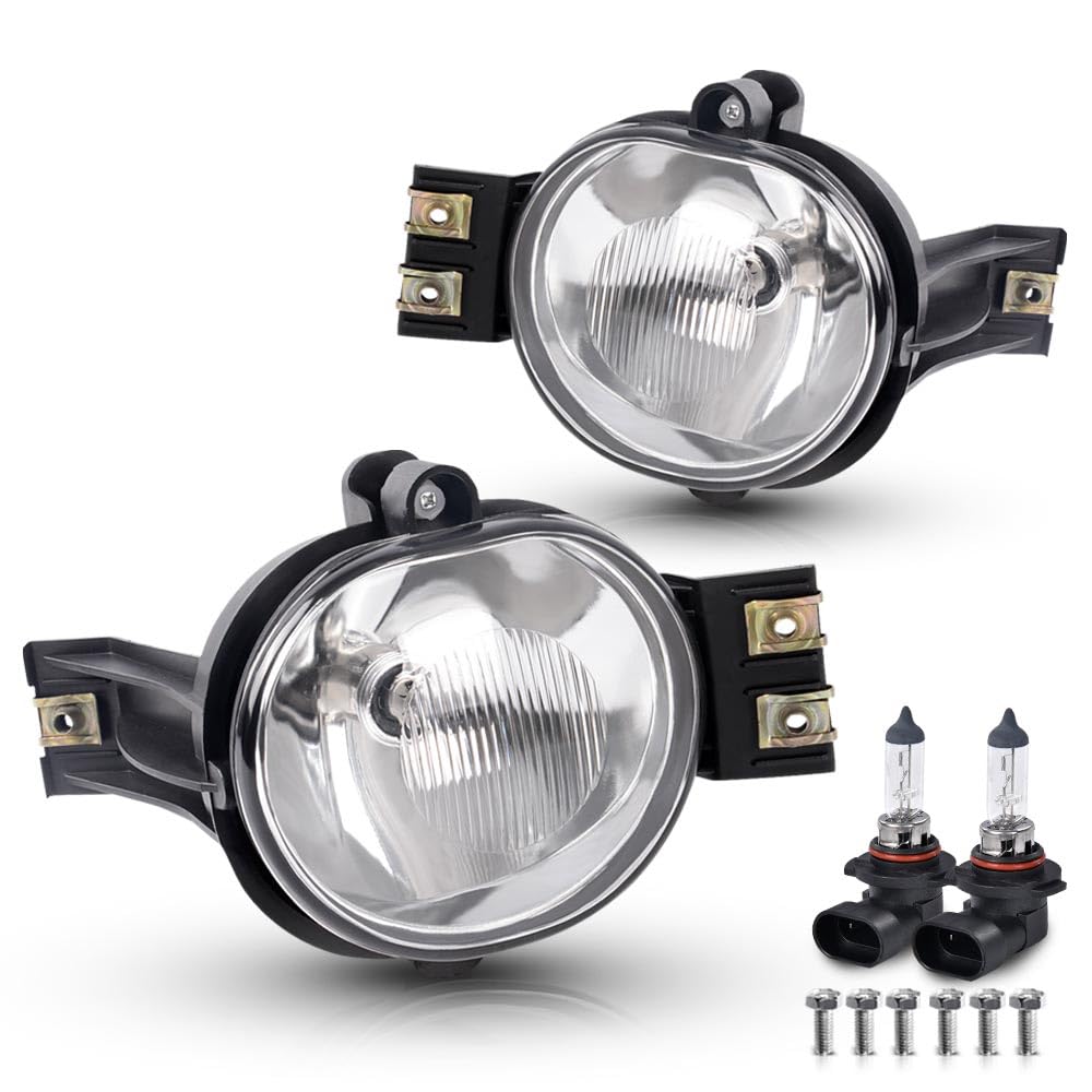G-Plus Front Bumper Fog Lights Compatible With Dodge Ram 1500 2002-2008/2003-2009 Ram 2500 3500/2004-2006 Durango Pair+Bulb Driv