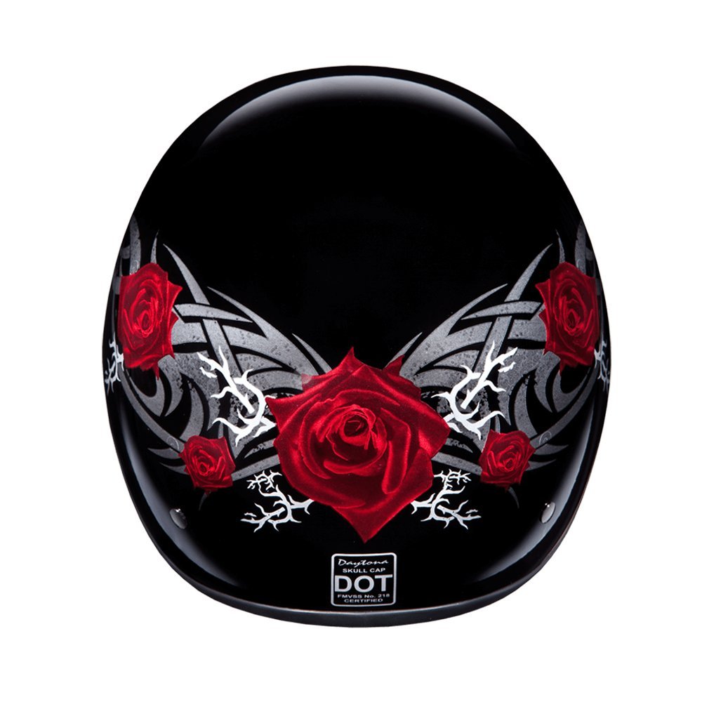 Daytona Helmets Half Skull Cap Motorcycle Helmet - Dot Approved [Rose] [Xl]