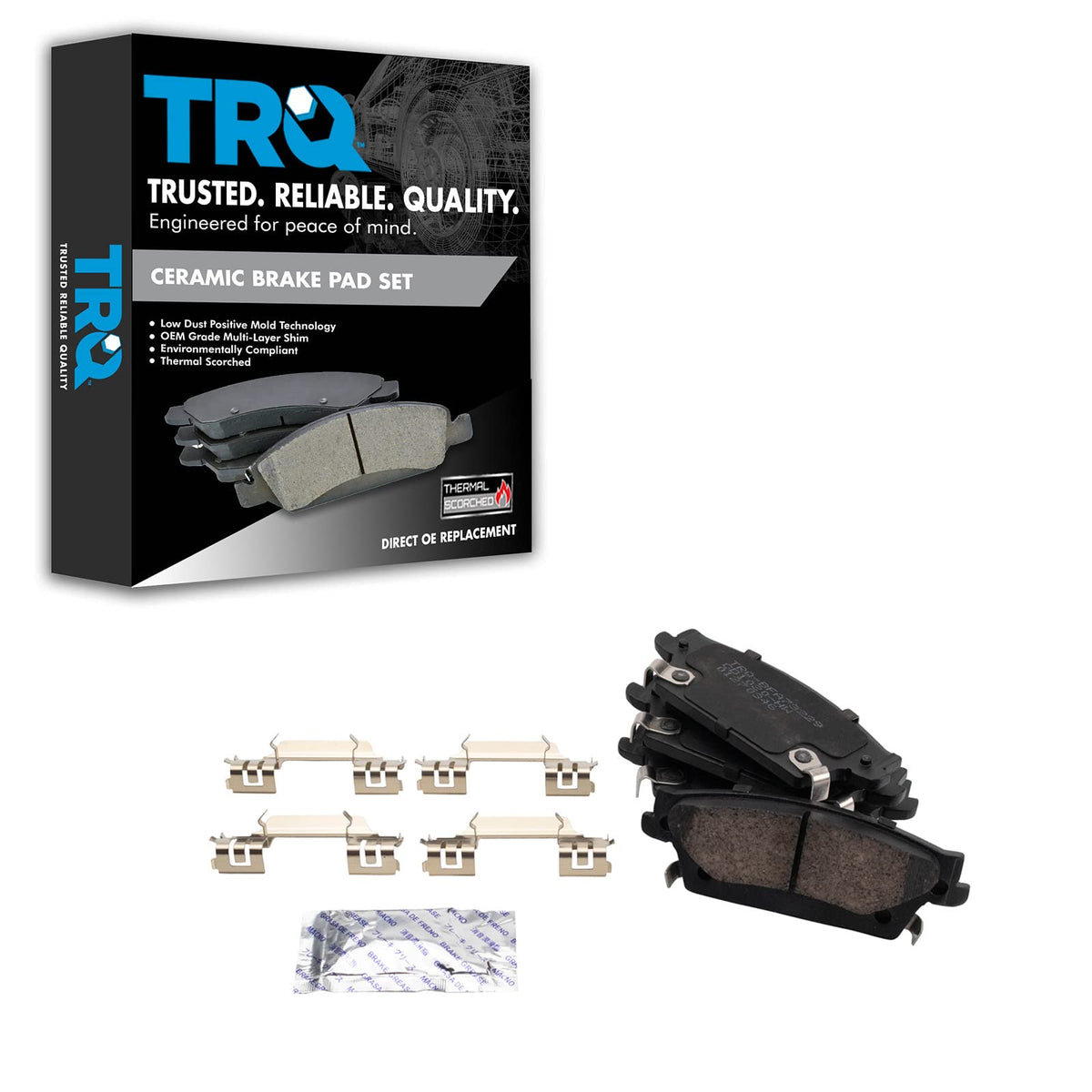 TRQ Rear Brake Pads Ceramic Compatible with 2004-2009 Cadillac SRX 2010-2011 STS
