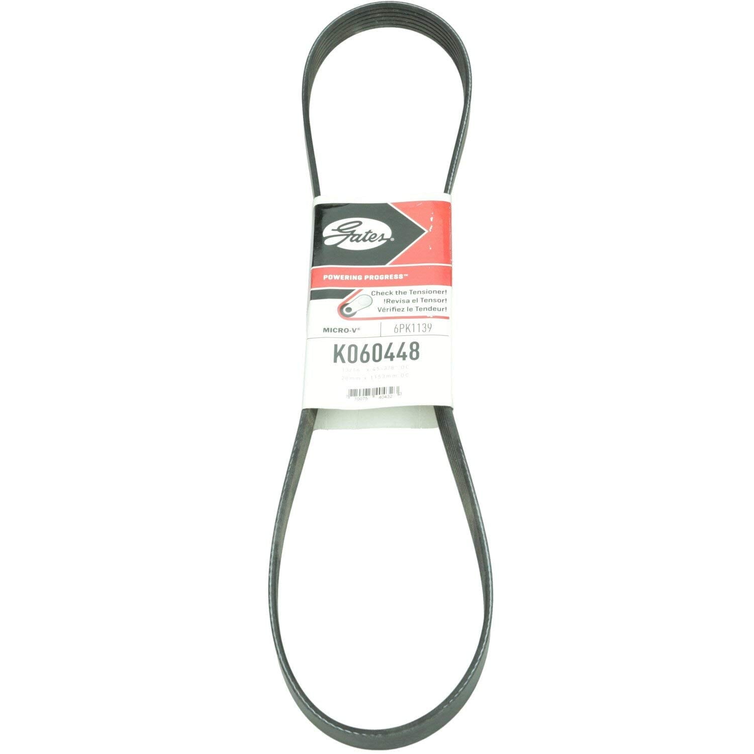 Gates K060448 Micro-V Serpentine Drive Belt, Medium, Black