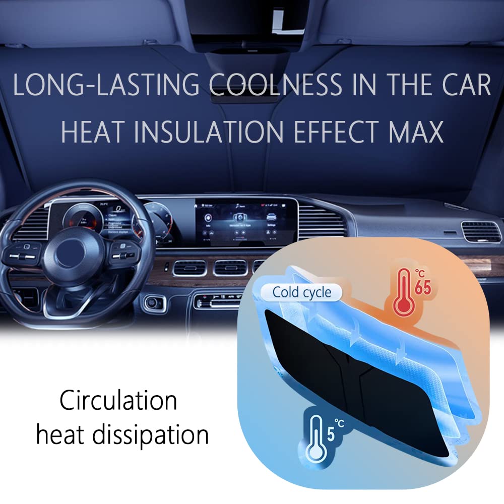 240T Thickened Automotive Glass Sunshade And Comes With Storage Bag,Keep Car Interior Cool,Universal Windshield Sun Shade Fit Fo