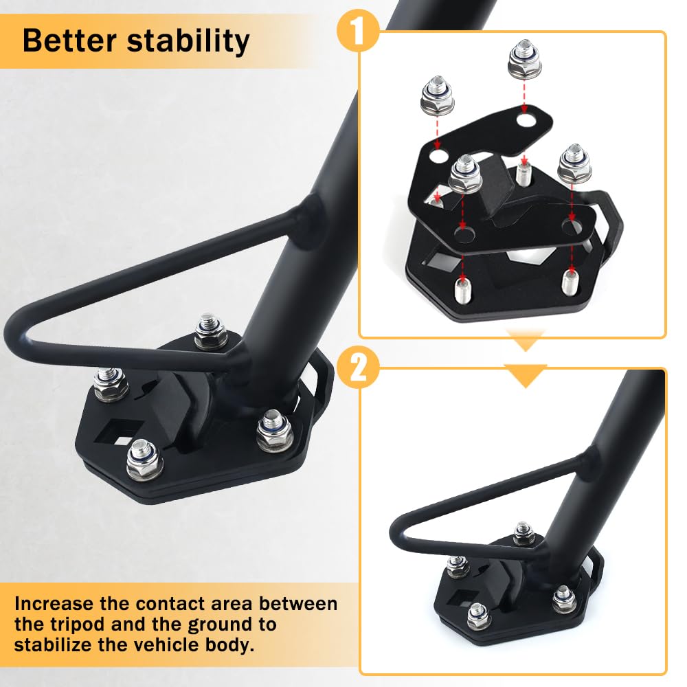 Rearace Motorcycle Kickstand Enlarger Compatible With Royal Enfield Himalayan 2020-2023, Foot Side Stand Enlarger Kickstand Extension