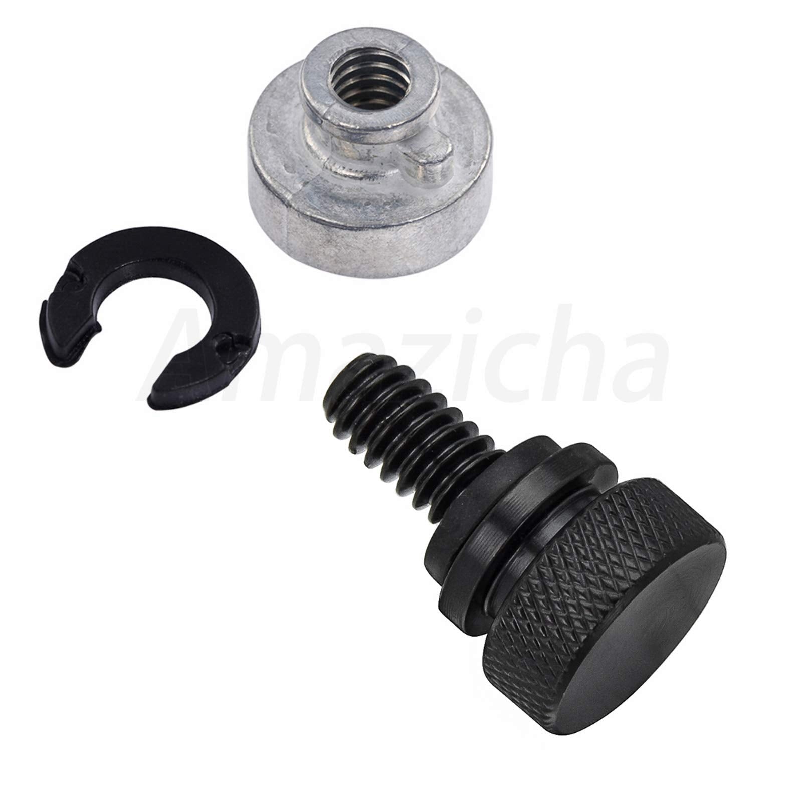 Amazicha Black Stainless Steel Seat Bolt Screw Nut Mount Kit Compatible For Harley Davidson Touring Sportster Softail Dyna 1996-2024