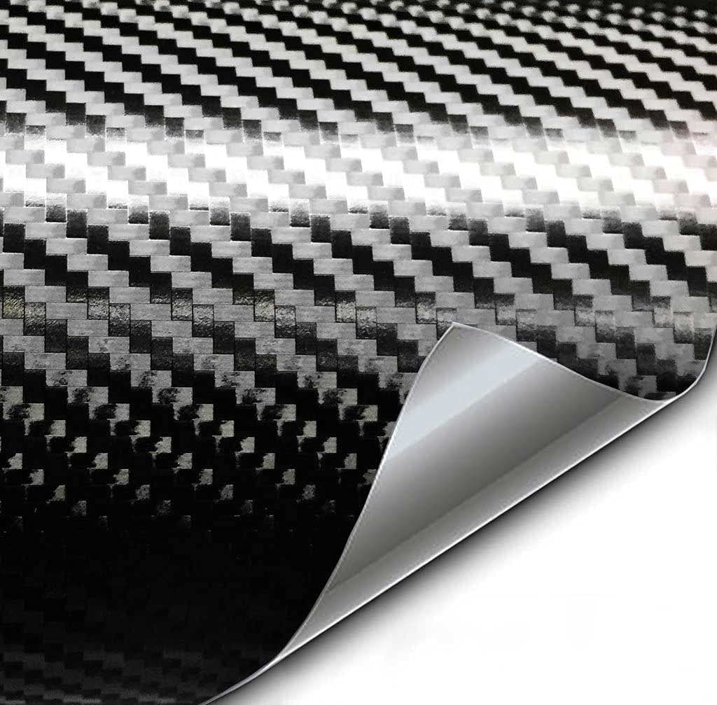 Vvivid+ Premium Carbon Fiber Vinyl Wrap Film (White, 6Ft X 5Ft)