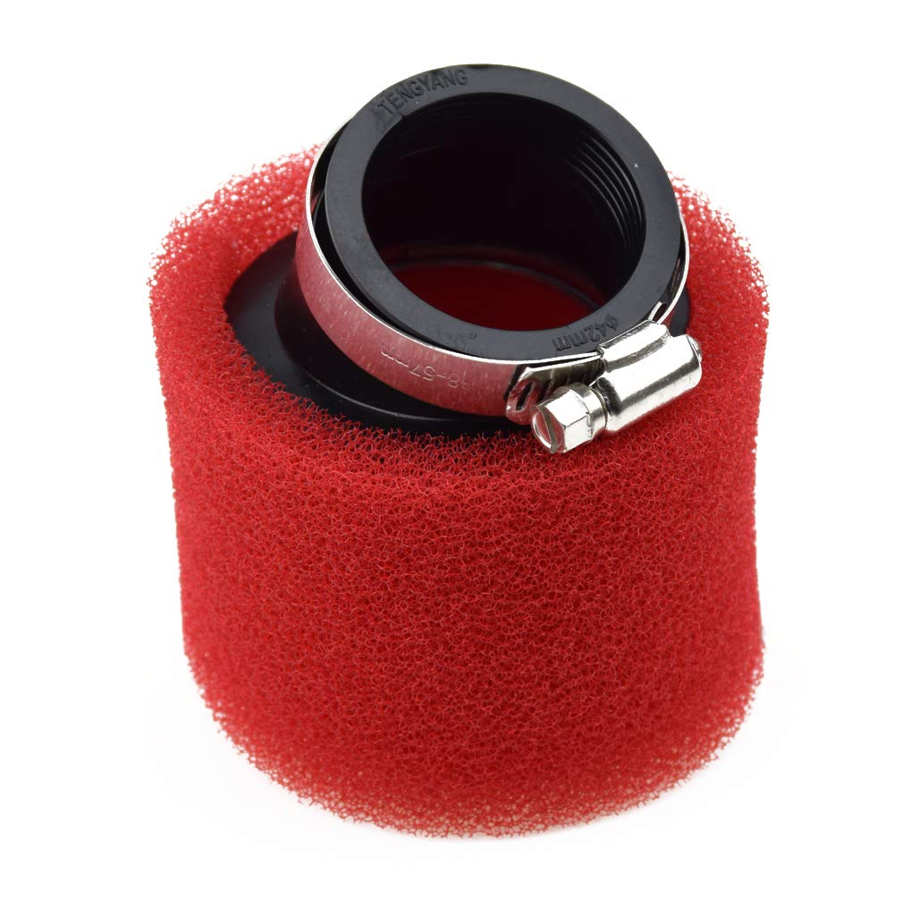 Hiaors Red 42Mm Angled Foam Pod Air Filter 125Cc 140Cc 140 200Cc Crf Klx Pit Dirt Bike Gy6 150Cc Moped Parts